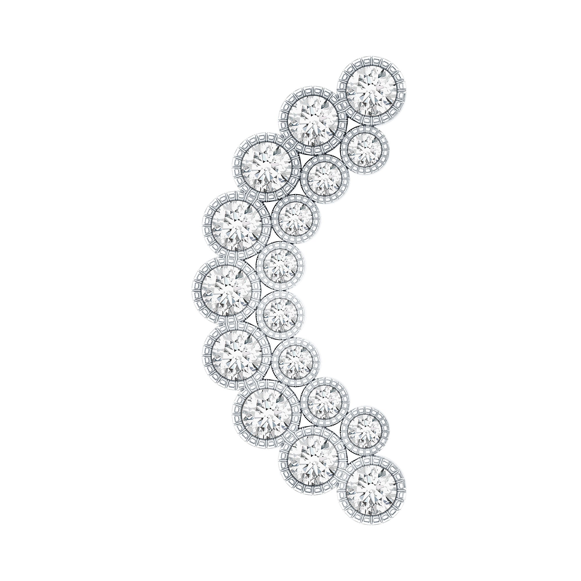 Diamond Curved Crawler Earring in Bezel Set Natural - ( HI-SI ) - Rosec Jewels