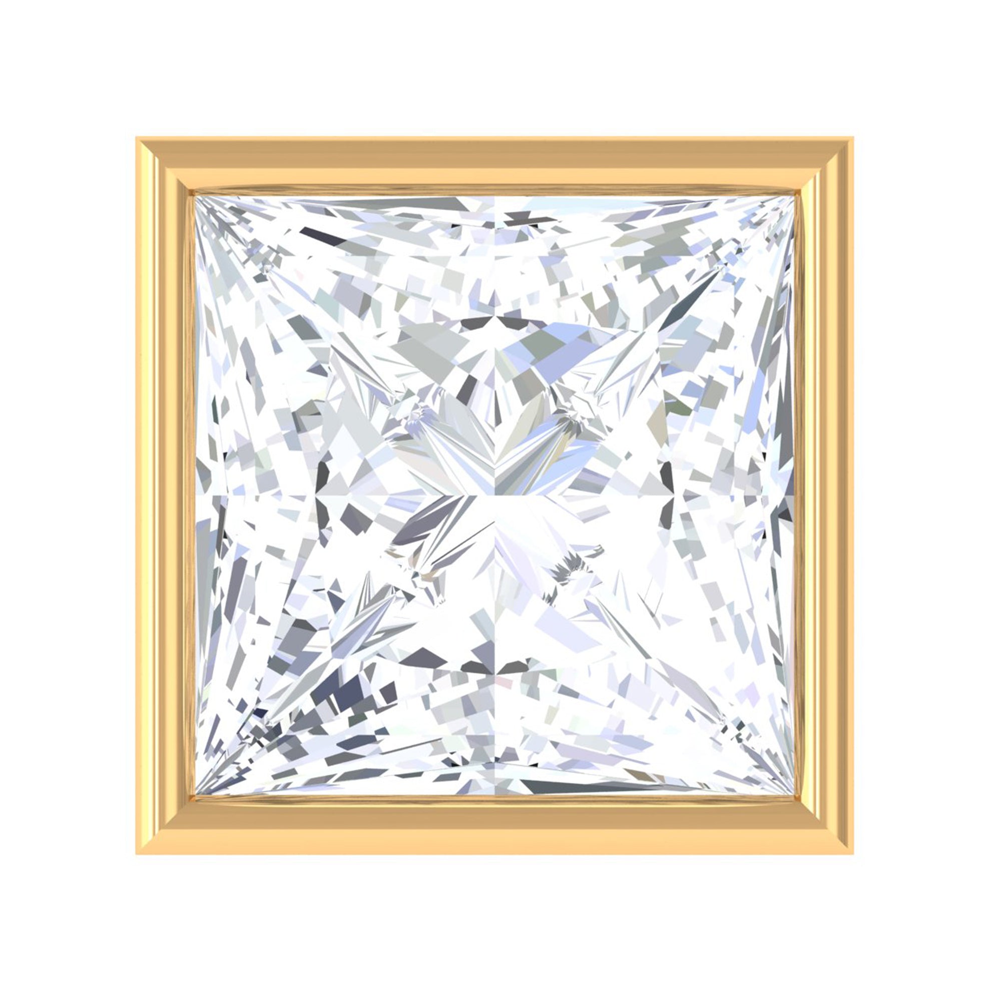 Princess Cut Diamond Conch Earring in Bezel Setting Natural - ( HI-SI ) - Rosec Jewels