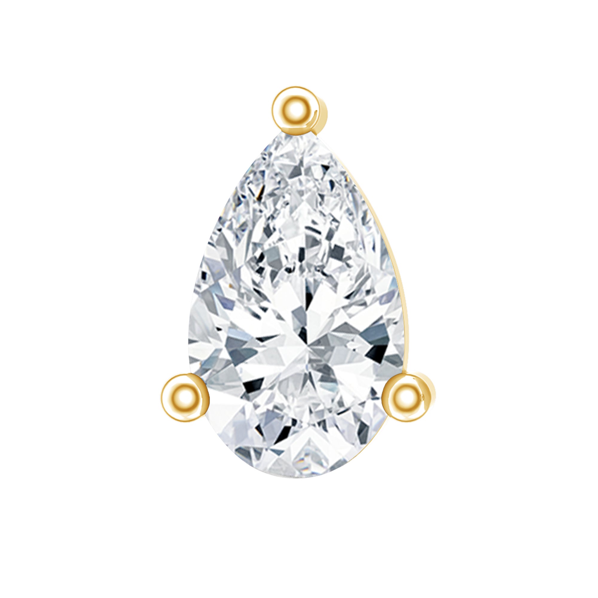 Solitaire Pear Shape Diamond Earring for Tragus Piercing Natural - ( HI-SI ) - Rosec Jewels