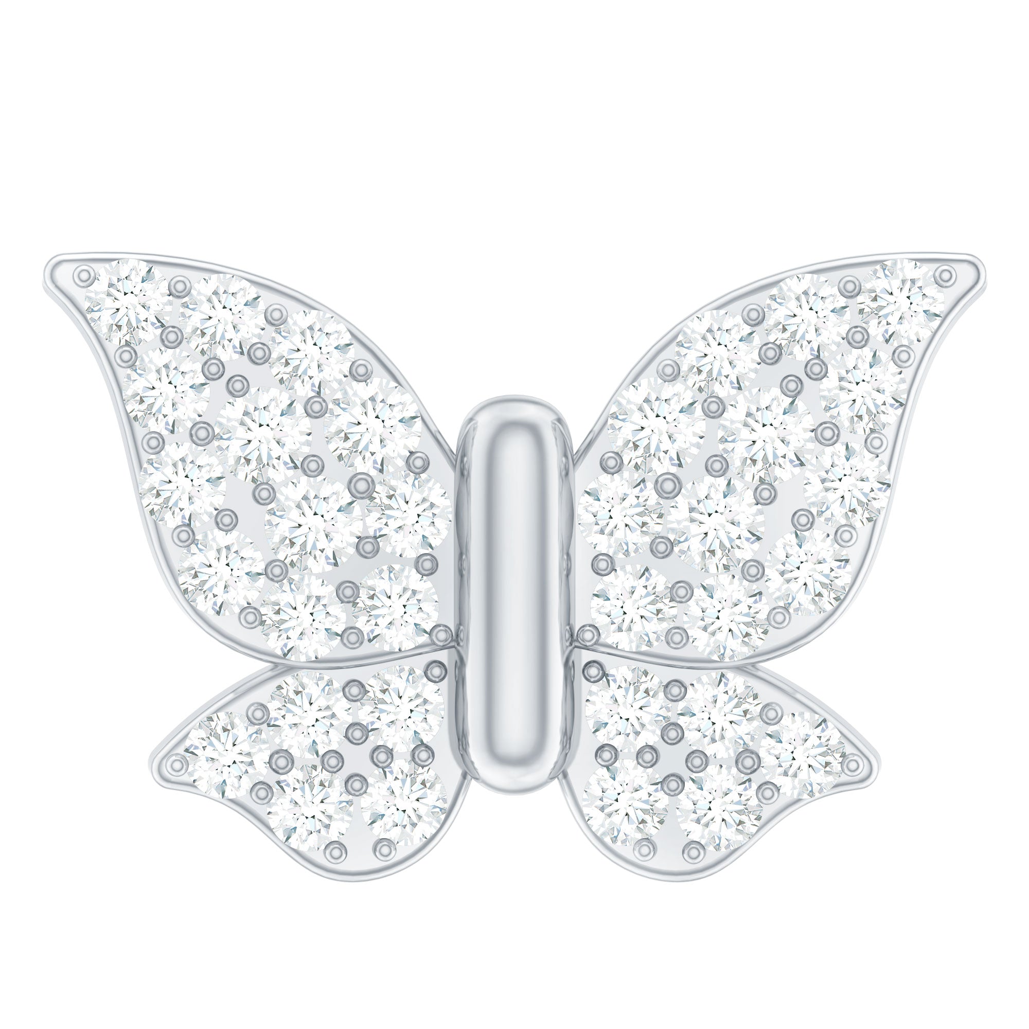 Certified Diamond Butterfly Cartilage Earring Natural - ( HI-SI ) - Rosec Jewels