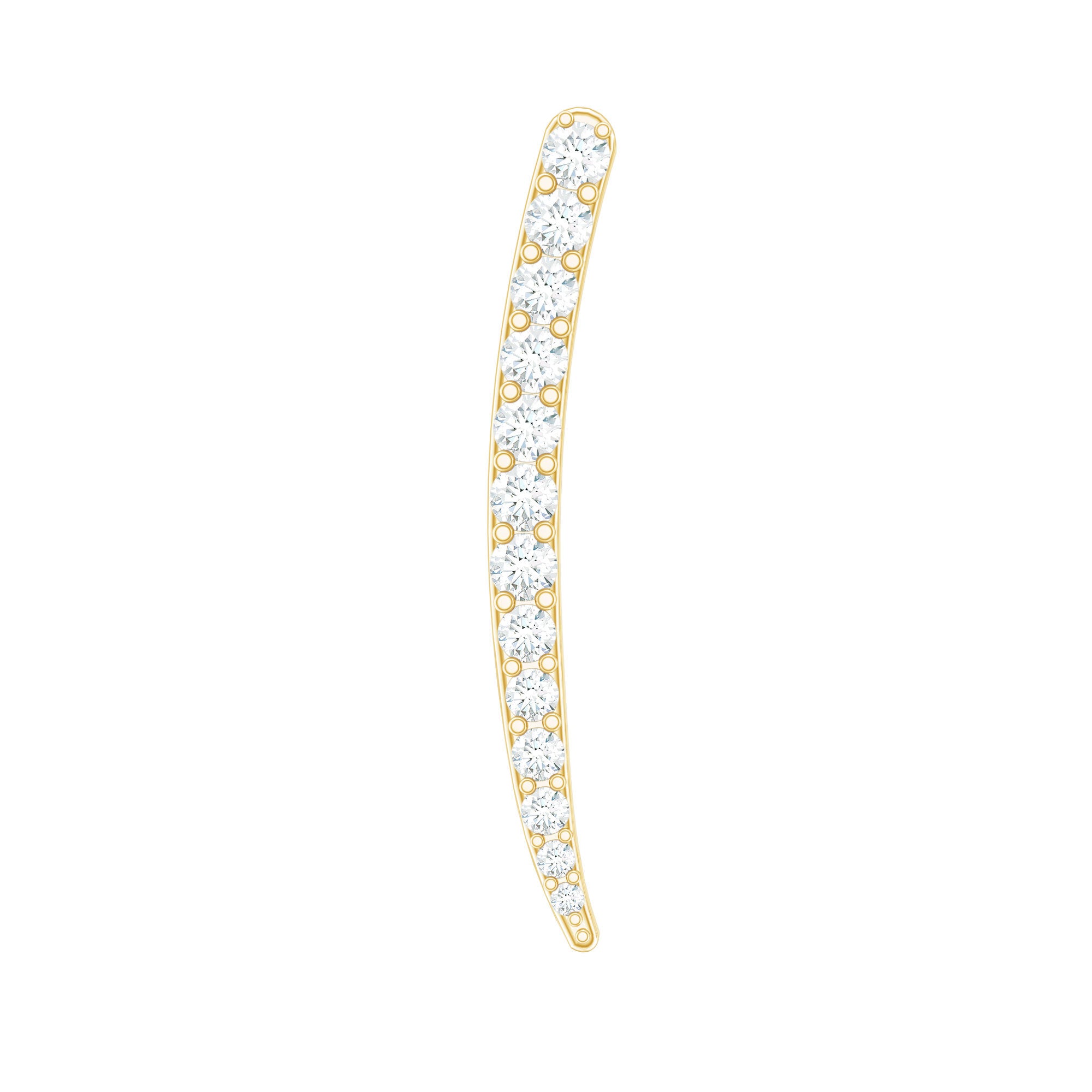 Graduated Style Diamond Climber Helix Earring Natural - ( HI-SI ) - Rosec Jewels