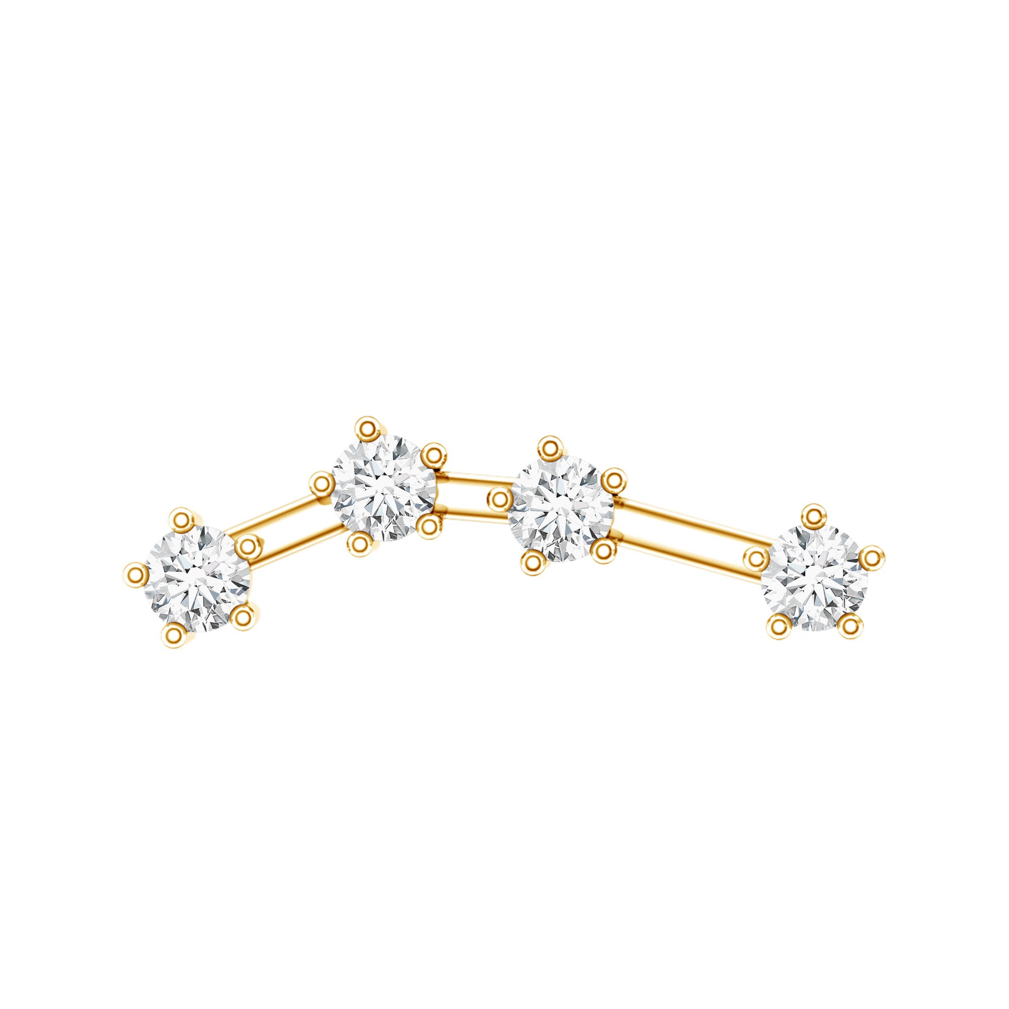 Diamond Aquarius Zodiac Earring for Helix Piercing Natural - ( HI-SI ) - Rosec Jewels