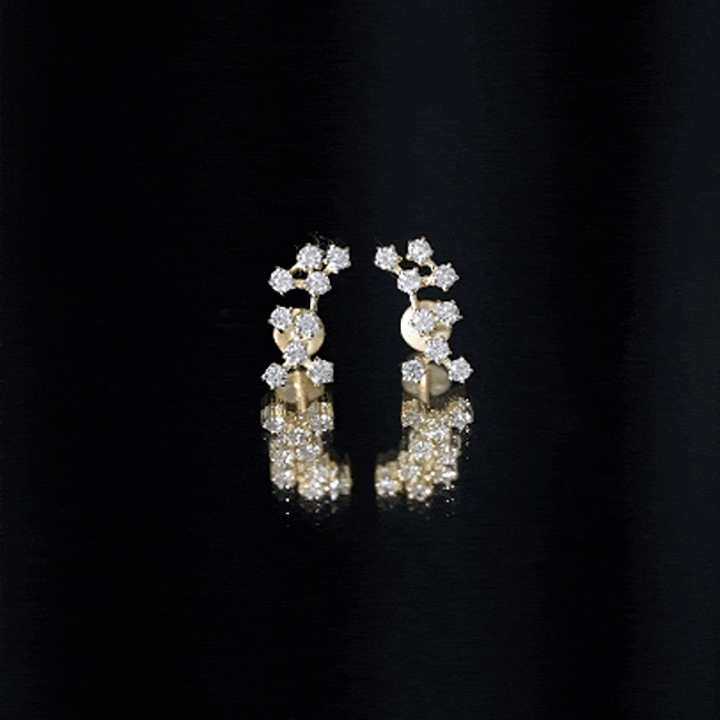Diamond Sagittarius Zodiac Earring for Helix Piercing Lab - ( EF-VS ) - Rosec Jewels