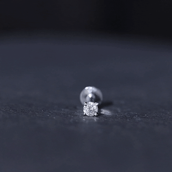 Minimalist Peg Head Set Diamond Nose Pin Stud Lab - ( EF-VS ) - Rosec Jewels