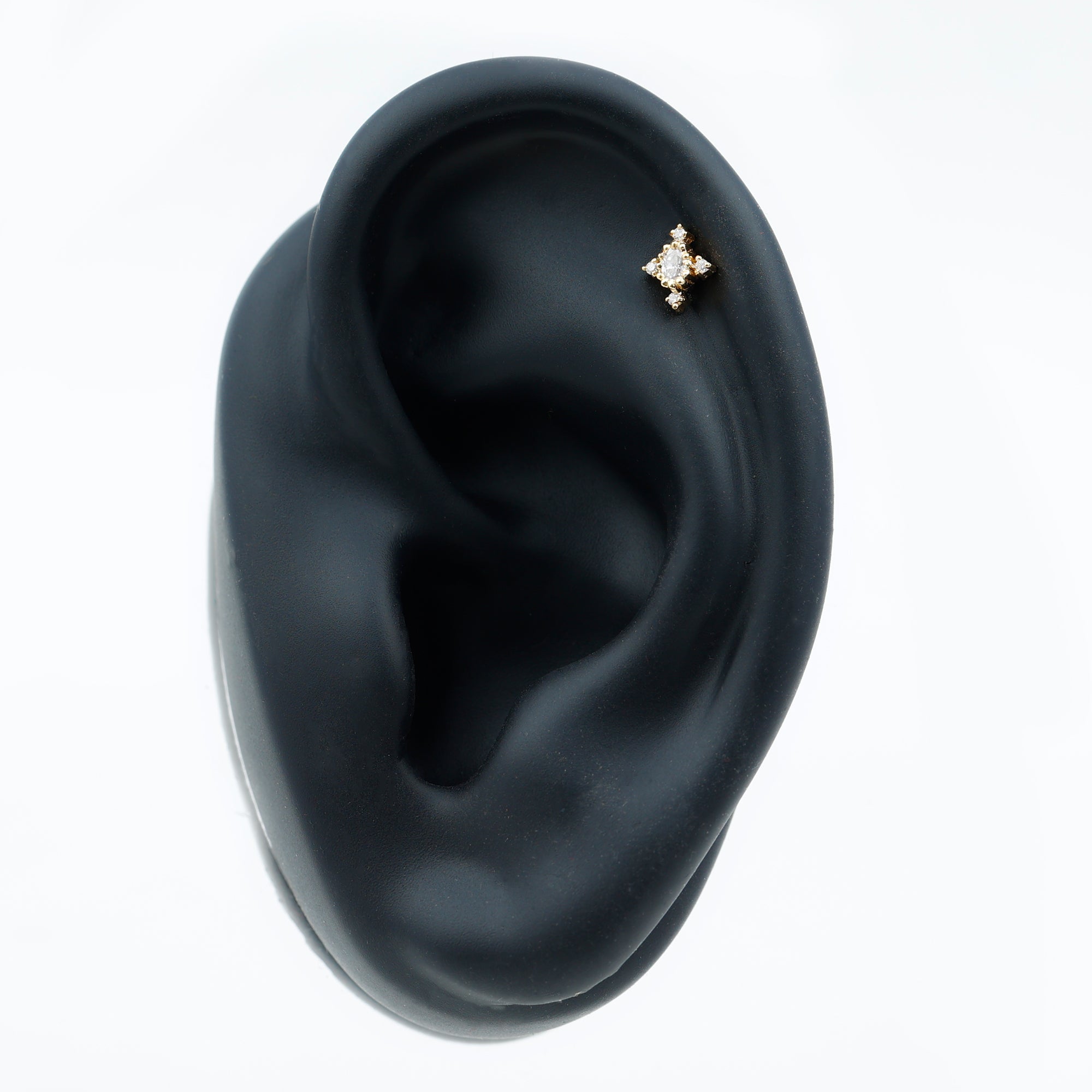 Vintage Inspired Oval Diamond Cartilage Earring Lab - ( EF-VS ) - Rosec Jewels