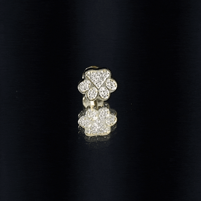 Certified Diamond Paw Cartilage Earring Lab - ( EF-VS ) - Rosec Jewels