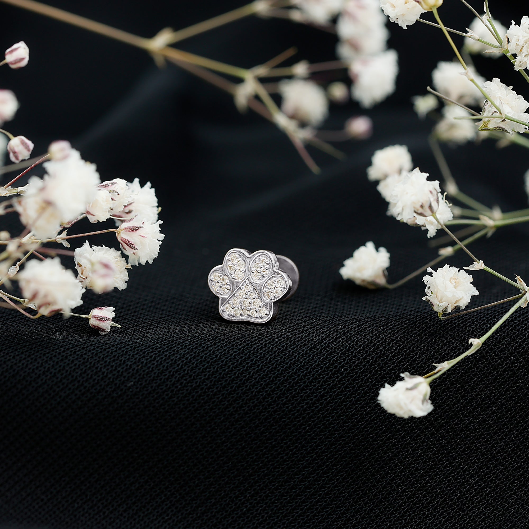 Certified Diamond Paw Cartilage Earring Lab - ( EF-VS ) - Rosec Jewels
