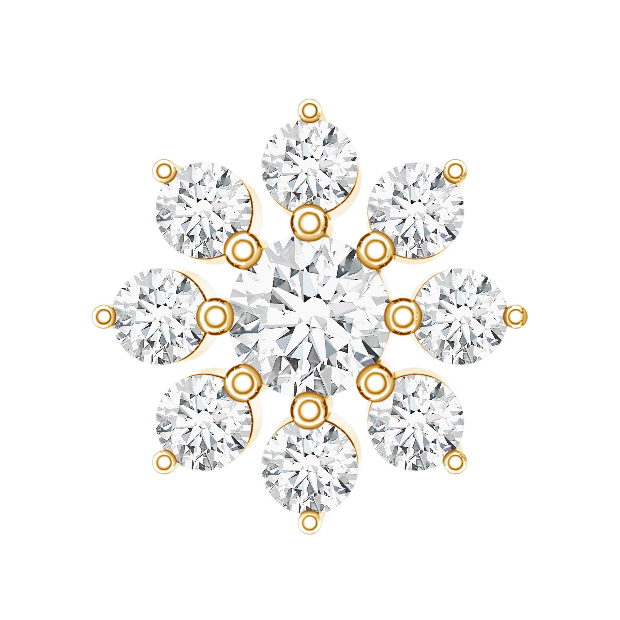 Sparkling Diamond Flower Cartilage Earring with Flat Back Lab - ( EF-VS ) - Rosec Jewels