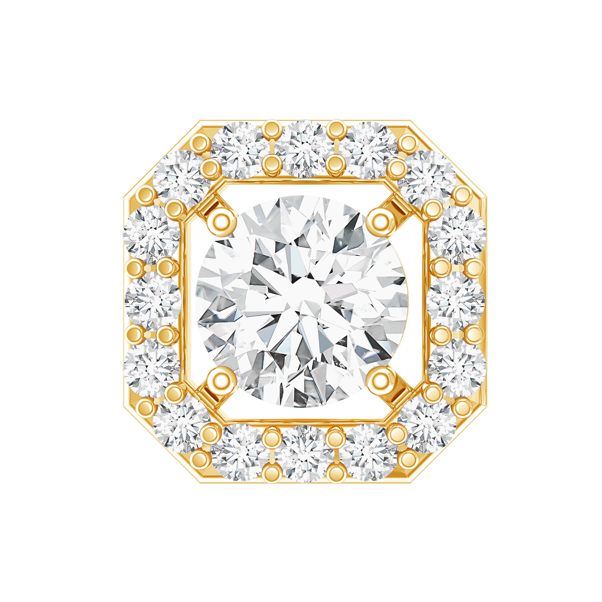 Simple Octagon Shape Diamond Helix Earring Lab - ( EF-VS ) - Rosec Jewels