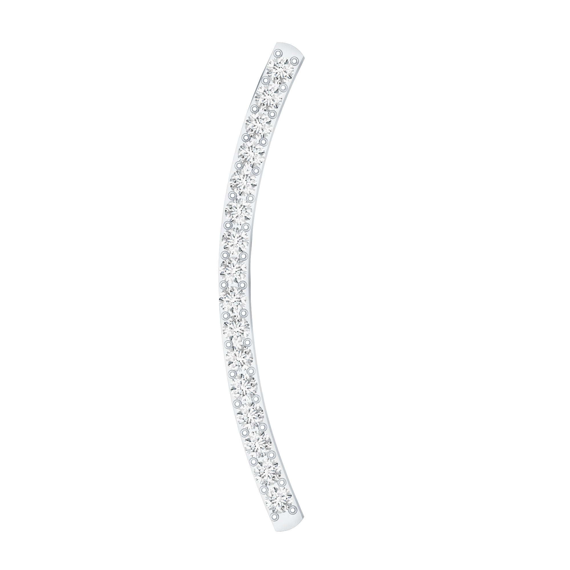 Pave Set Diamond Curved Bar Earring for Cartilage Piercing Lab - ( EF-VS ) - Rosec Jewels