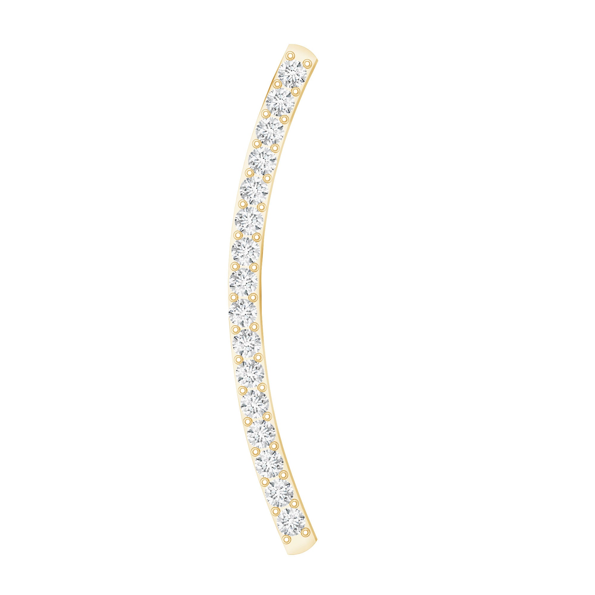 Pave Set Diamond Curved Bar Earring for Cartilage Piercing Lab - ( EF-VS ) - Rosec Jewels