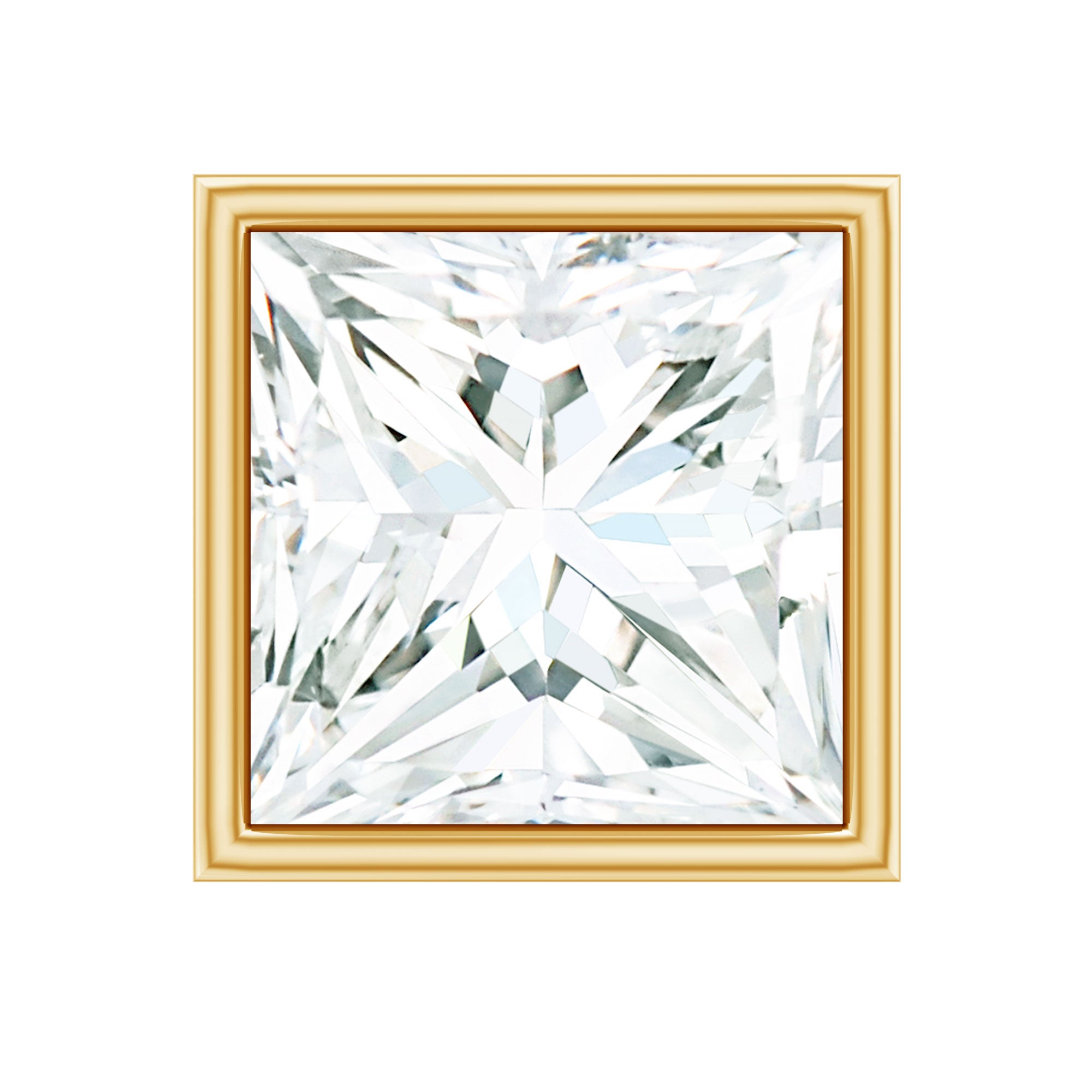 Princess Cut Diamond Conch Earring in Bezel Setting Lab - ( EF-VS ) - Rosec Jewels