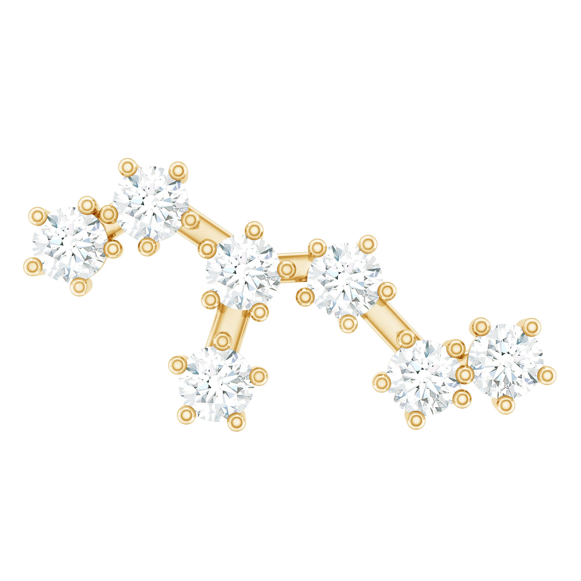 Diamond Leo Constellation Crawler Earring for Helix Piercing Lab - ( EF-VS ) - Rosec Jewels