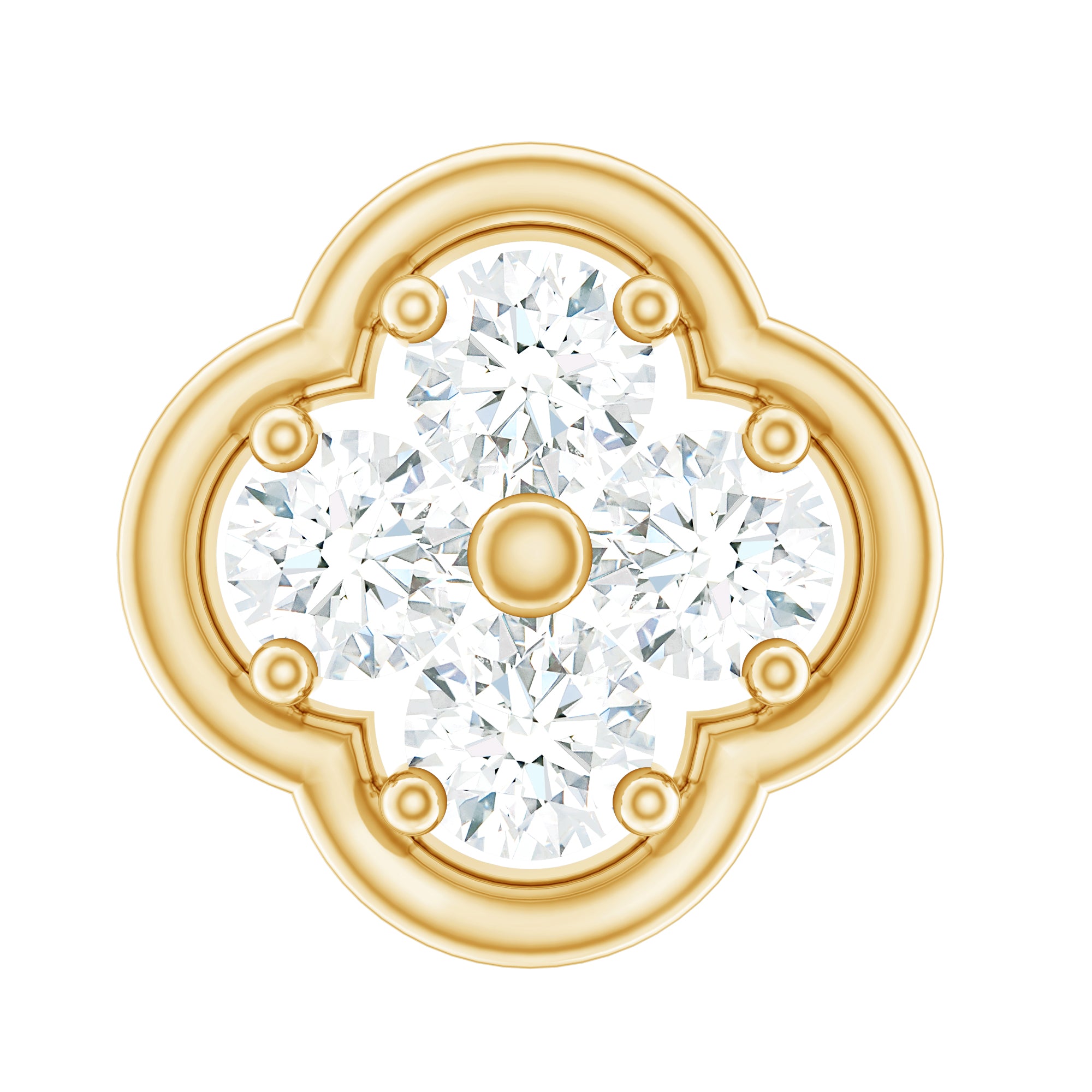 Diamond Flower Cluster Earring for Helix Piercing Lab - ( EF-VS ) - Rosec Jewels