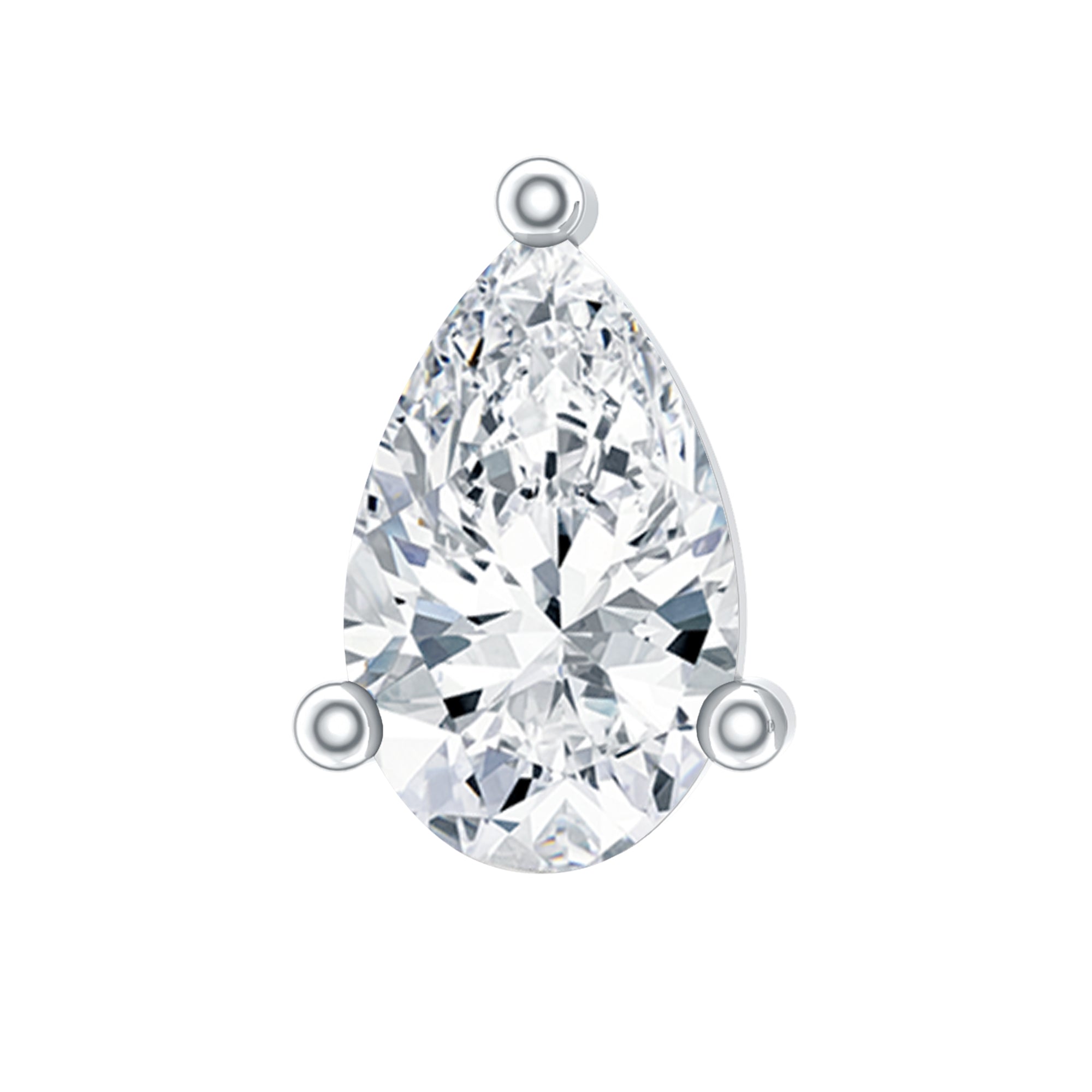 Solitaire Pear Shape Diamond Earring for Tragus Piercing Lab - ( EF-VS ) - Rosec Jewels