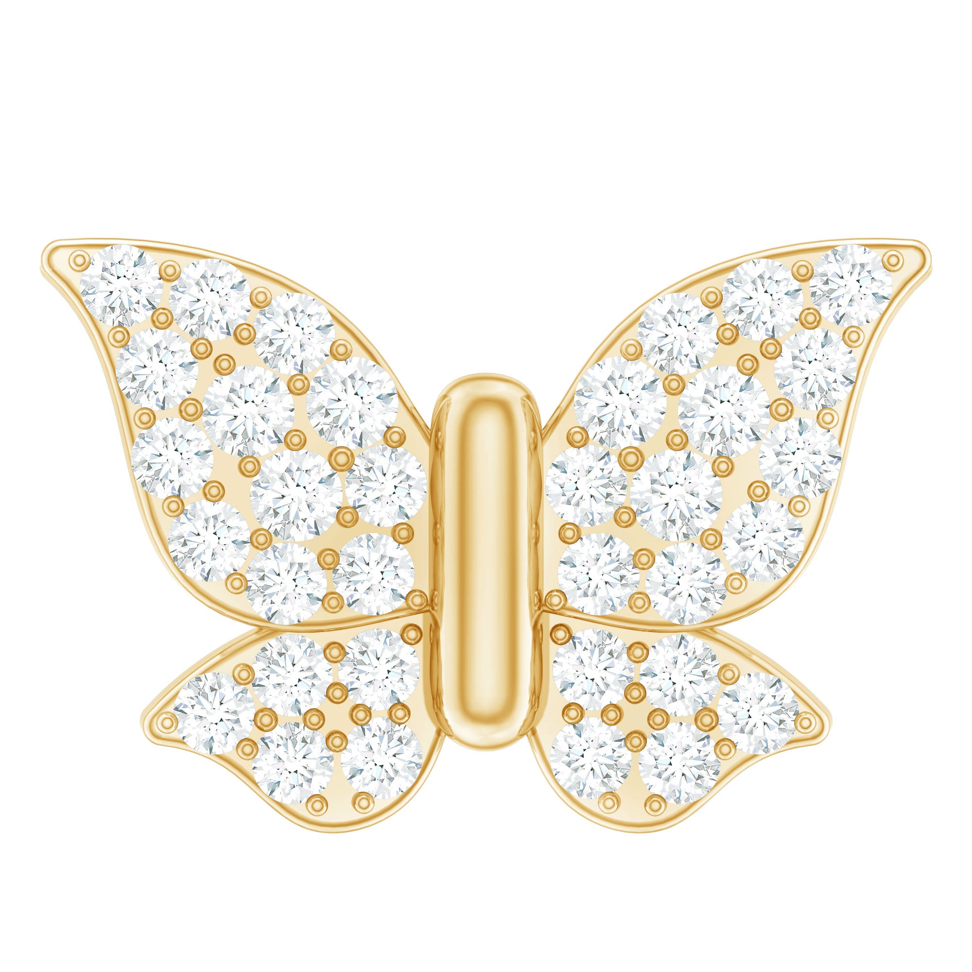 Certified Diamond Butterfly Cartilage Earring Lab - ( EF-VS ) - Rosec Jewels