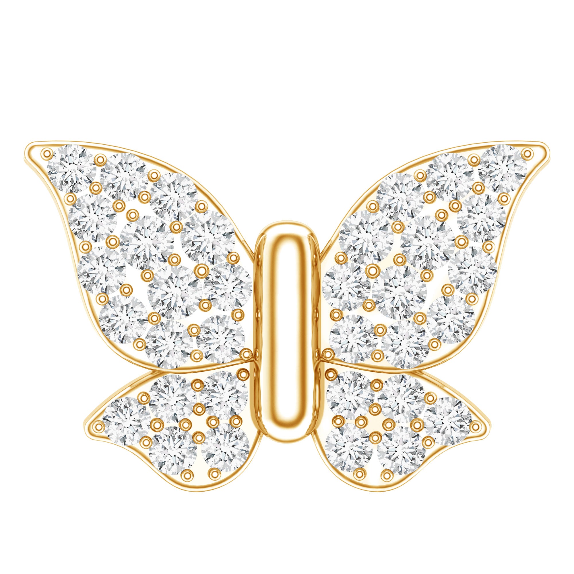 Certified Diamond Butterfly Cartilage Earring Lab - ( EF-VS ) - Rosec Jewels