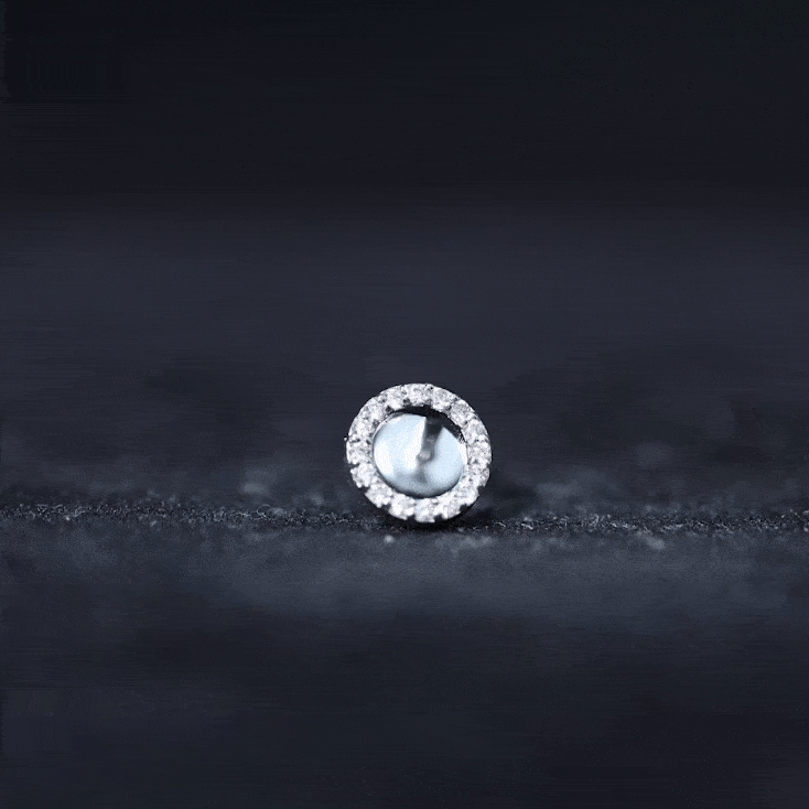 Brilliant Cut Diamond Circle Earring for Helix Piercing Lab - ( EF-VS ) - Rosec Jewels