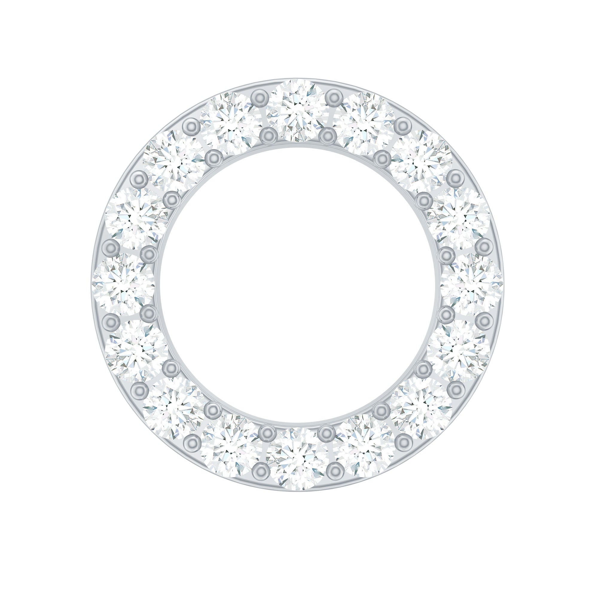 Brilliant Cut Diamond Circle Earring for Helix Piercing Lab - ( EF-VS ) - Rosec Jewels