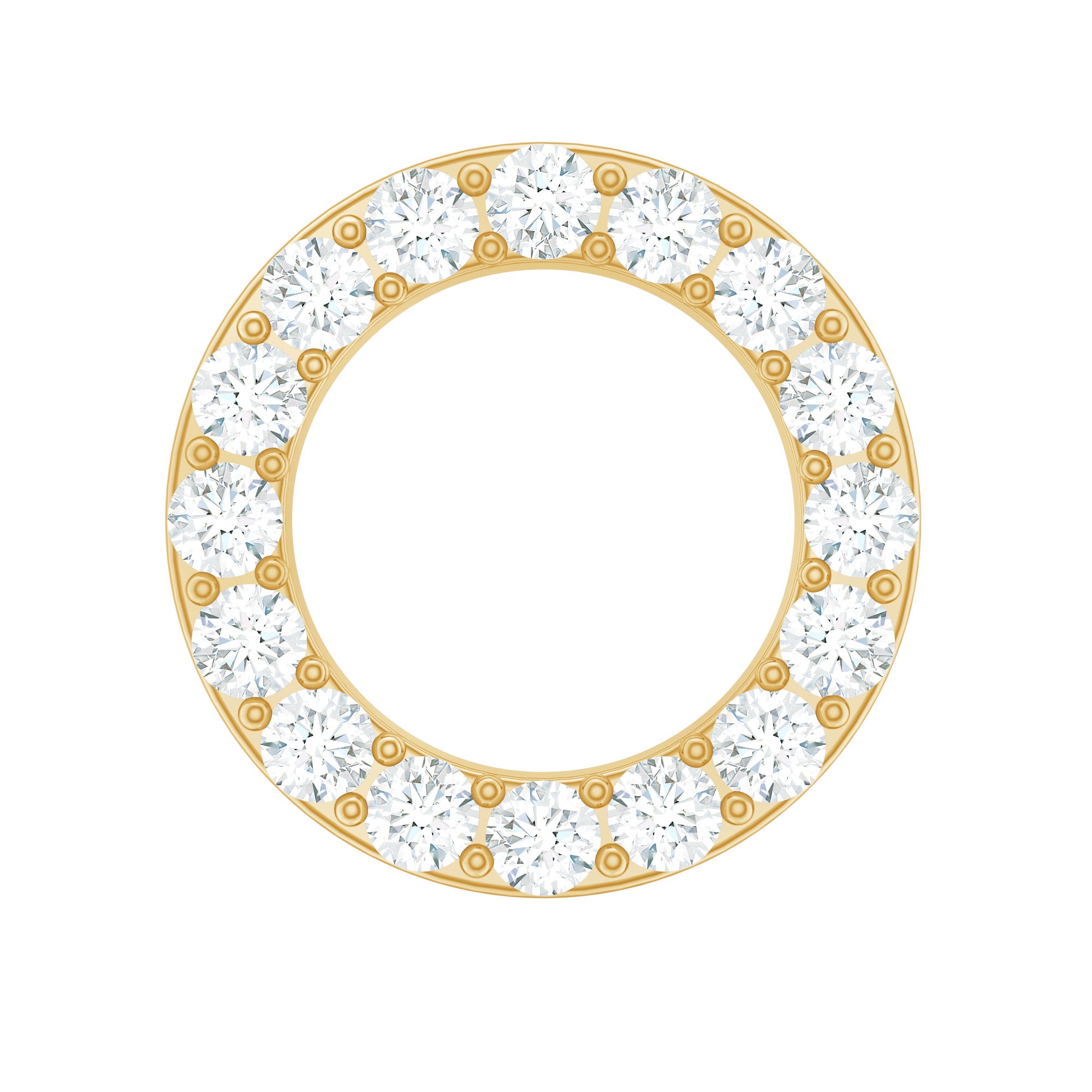 Brilliant Cut Diamond Circle Earring for Helix Piercing Lab - ( EF-VS ) - Rosec Jewels