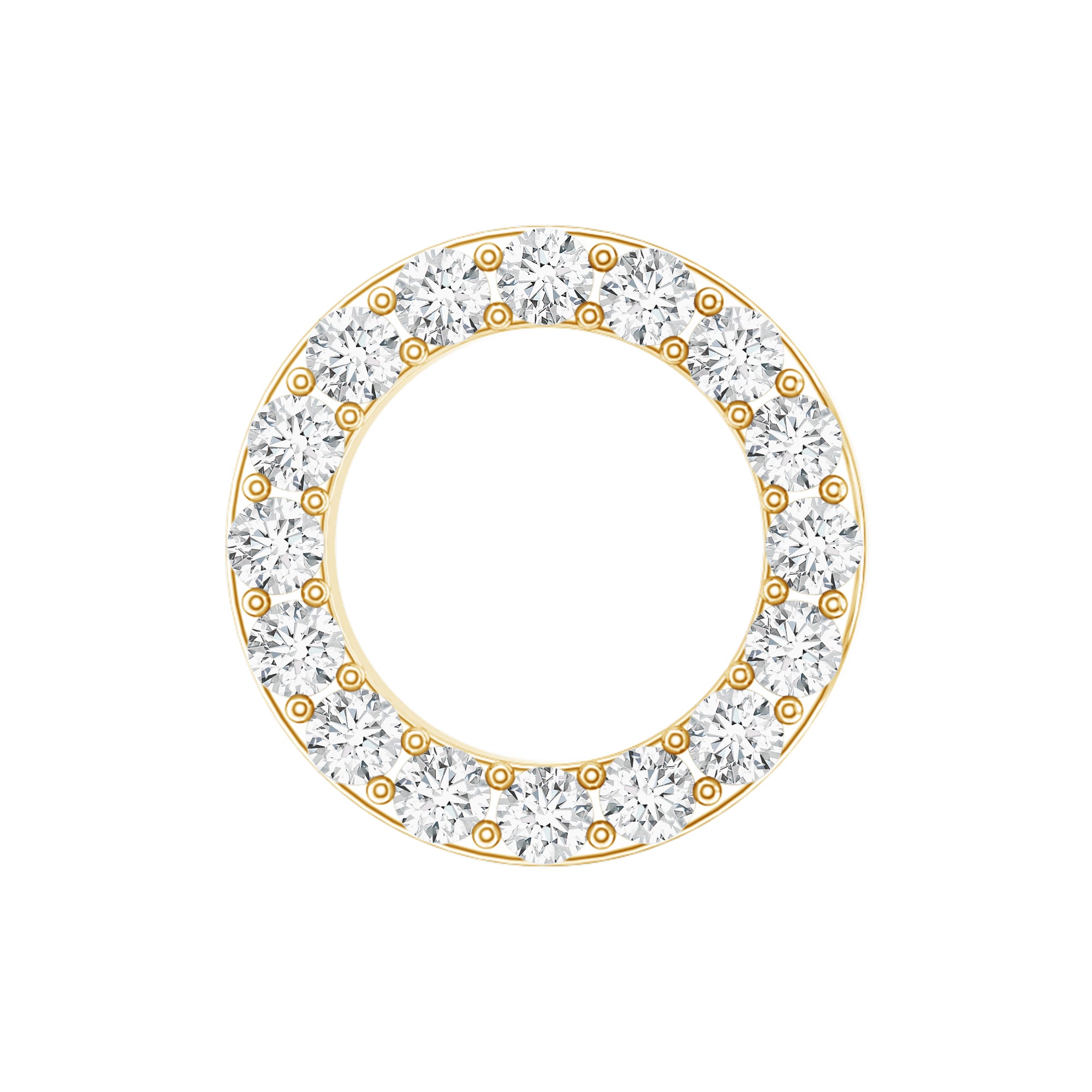 Brilliant Cut Diamond Circle Earring for Helix Piercing Lab - ( EF-VS ) - Rosec Jewels