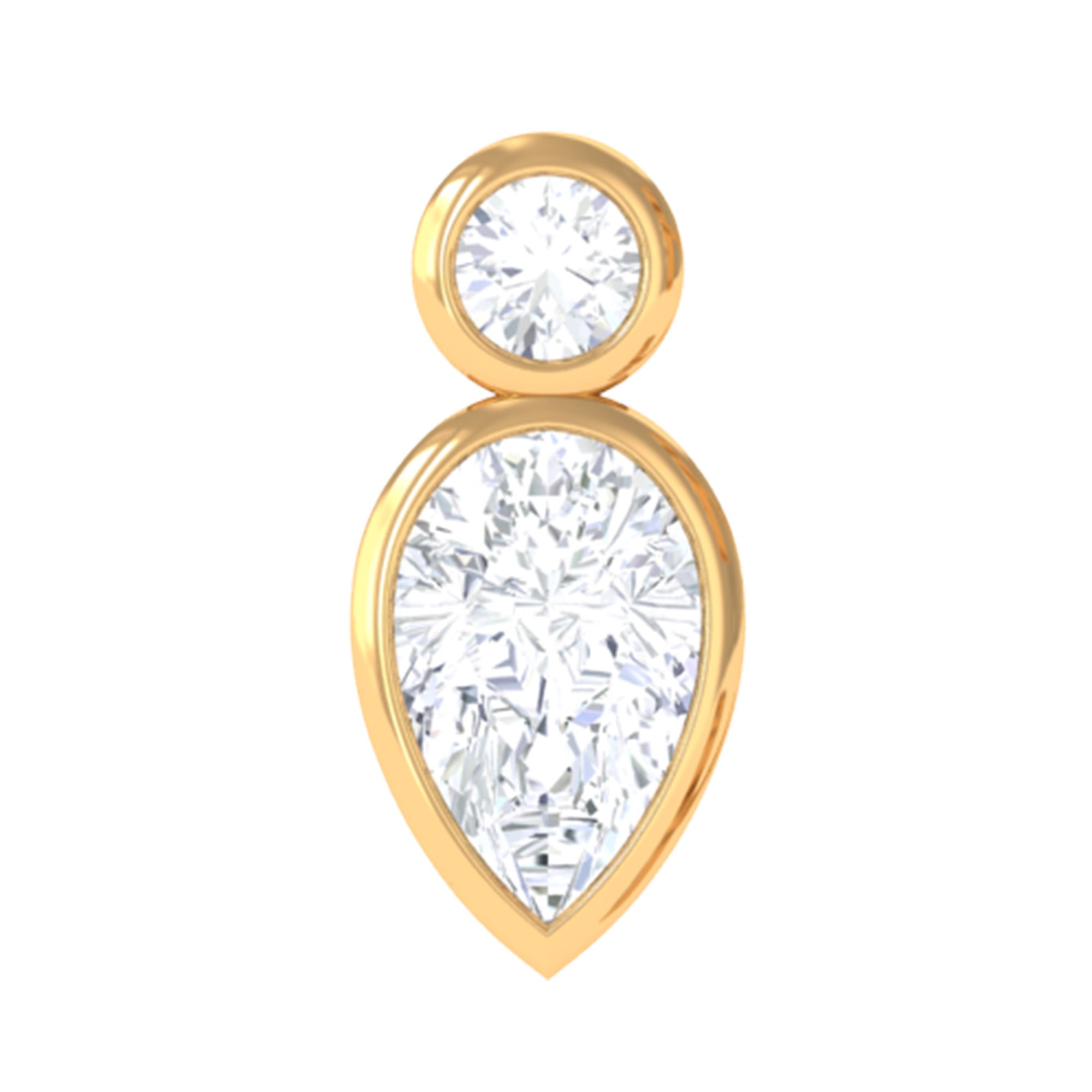 Pear Shape Diamond Two Stone Helix Earring Lab - ( EF-VS ) - Rosec Jewels