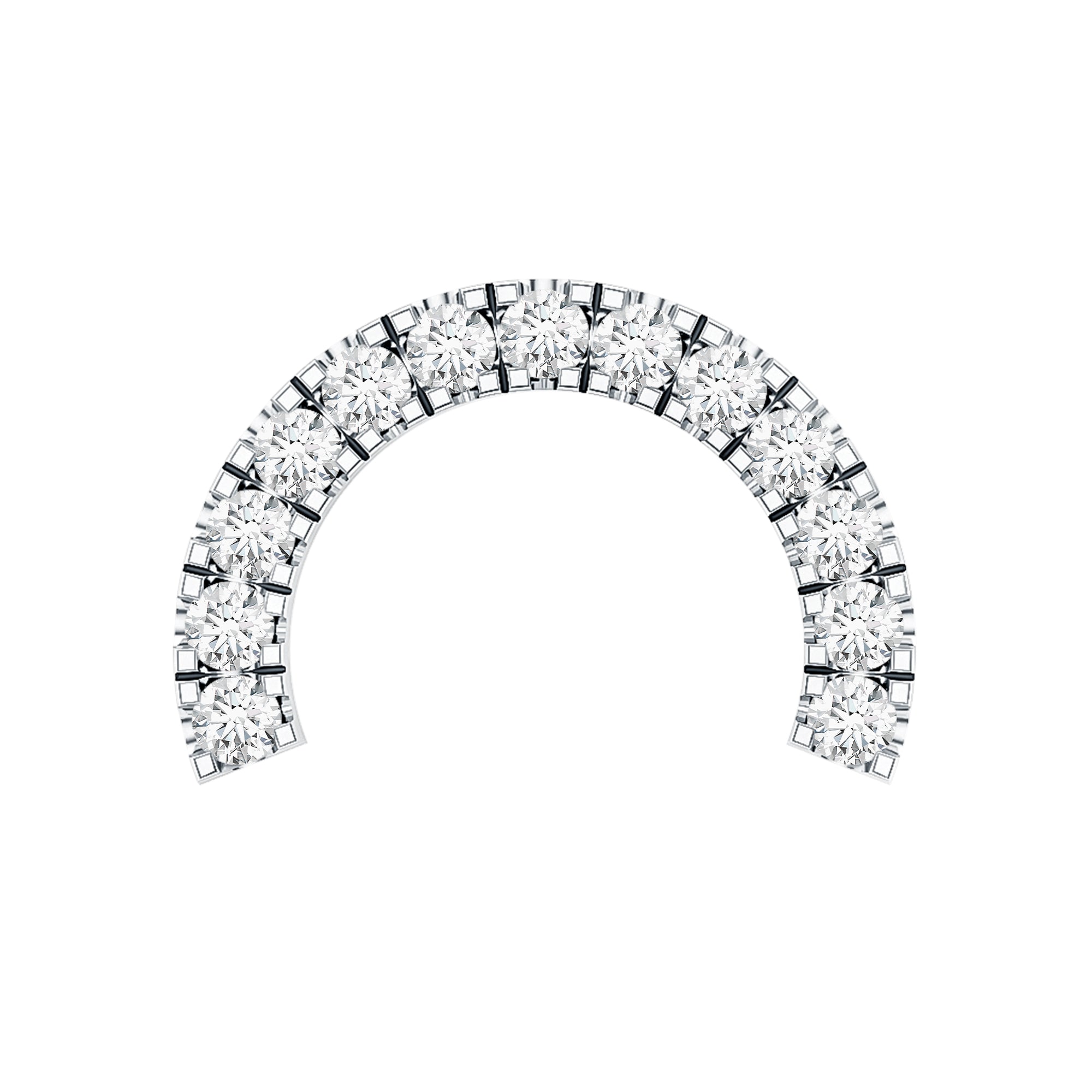 Certified Diamond Half Circle Earring for Piercing Lab - ( EF-VS ) - Rosec Jewels