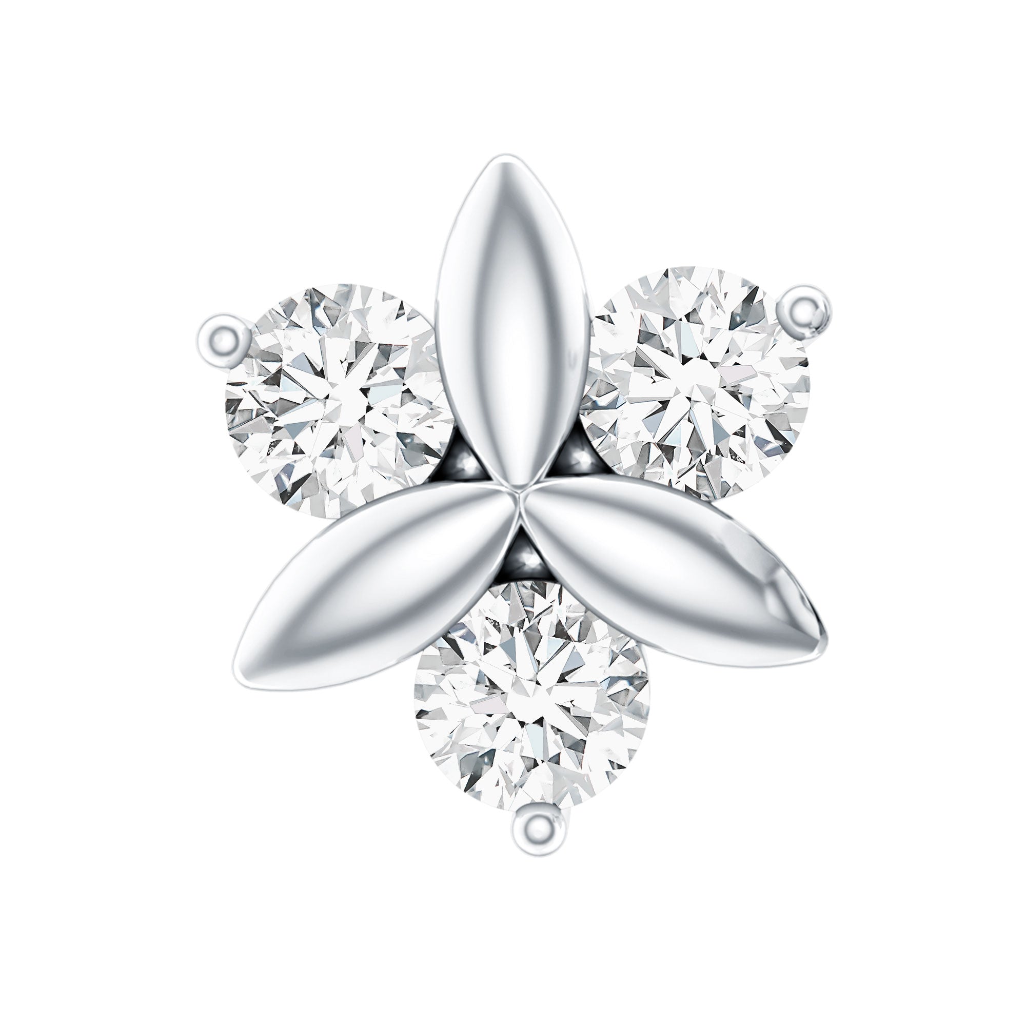 Brilliant Cut Diamond Floral Earring for Conch Piercing Lab - ( EF-VS ) - Rosec Jewels