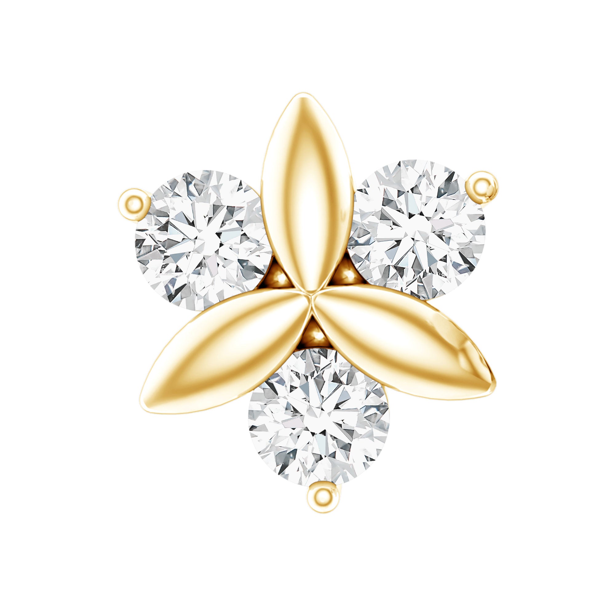 Brilliant Cut Diamond Floral Earring for Conch Piercing Lab - ( EF-VS ) - Rosec Jewels