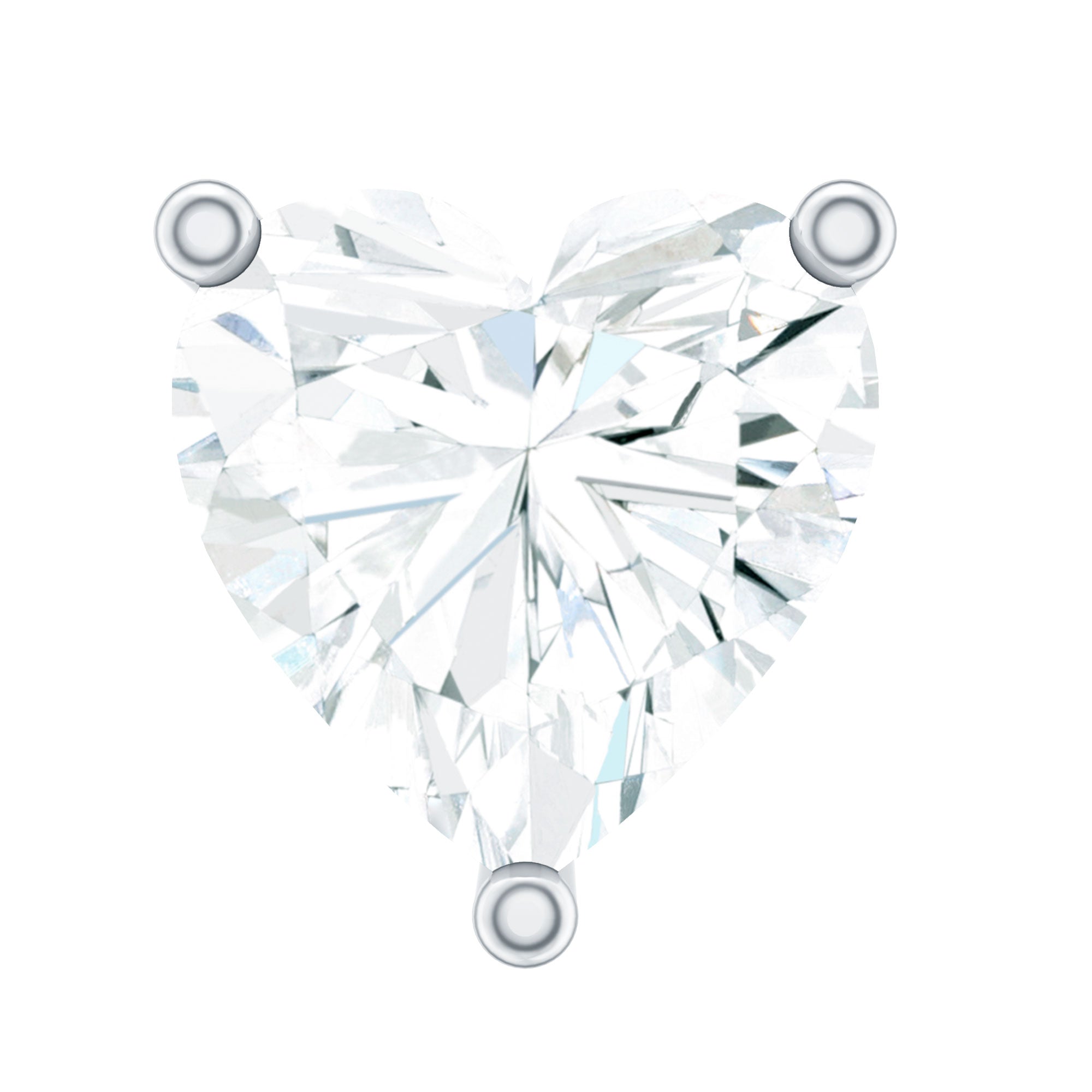 Solitaire Diamond Heart Earring with Flat Back Lab - ( EF-VS ) - Rosec Jewels
