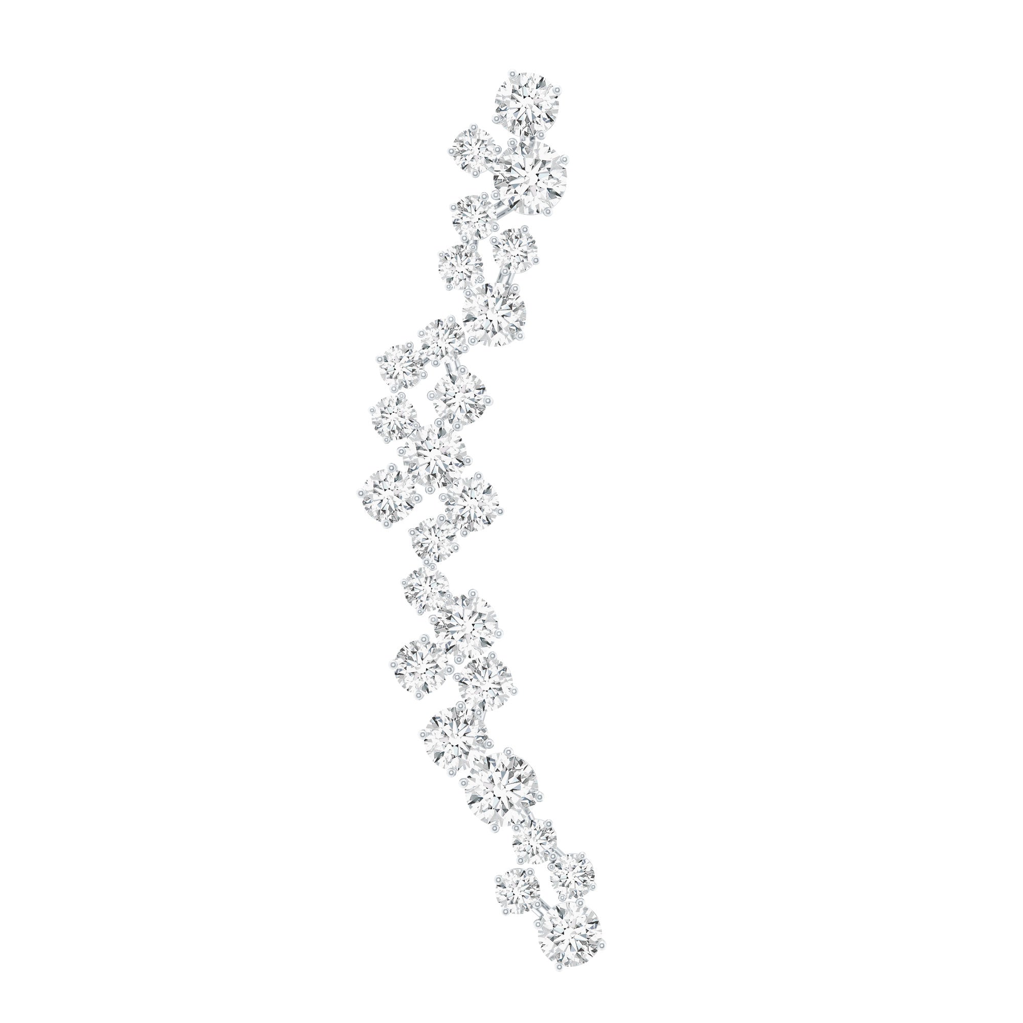 Diamond Cluster Climber Earring for Helix Piercing Lab - ( EF-VS ) - Rosec Jewels