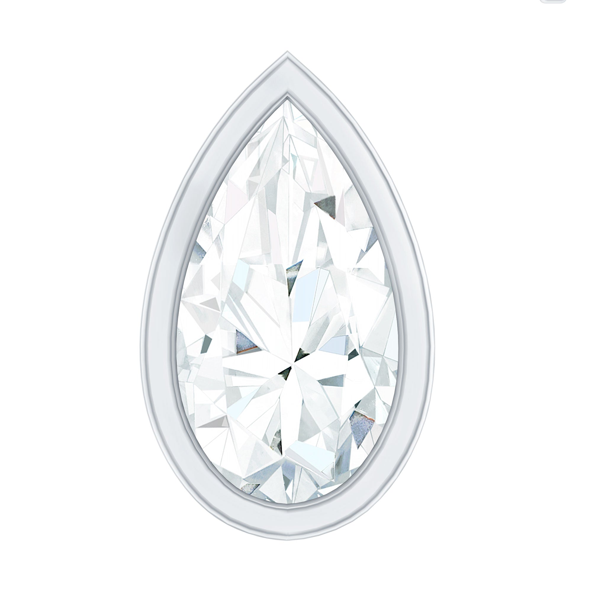 Pear Shape Diamond Solitaire Cartilage Earring Lab - ( EF-VS ) - Rosec Jewels