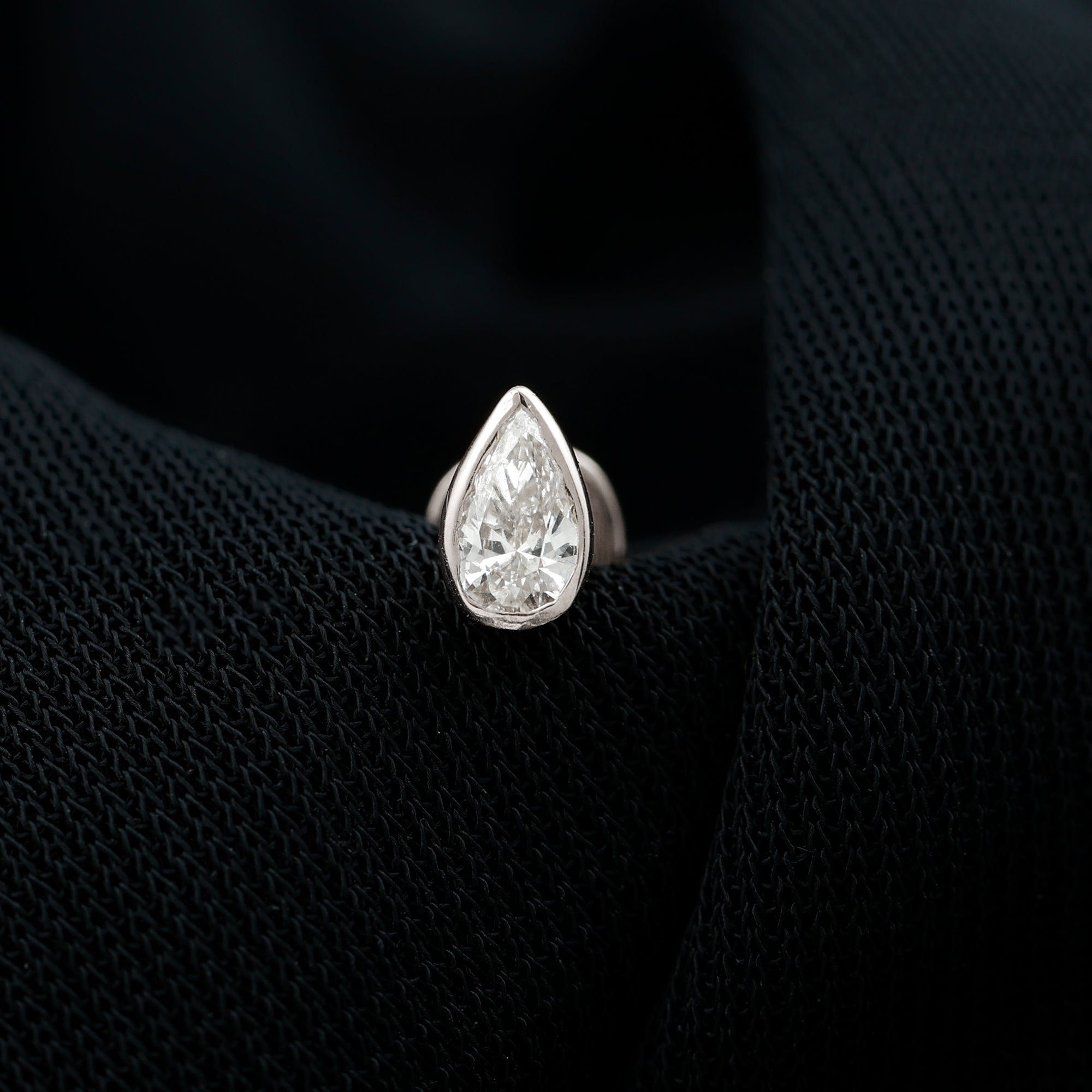 Pear Shape Diamond Solitaire Cartilage Earring Lab - ( EF-VS ) - Rosec Jewels