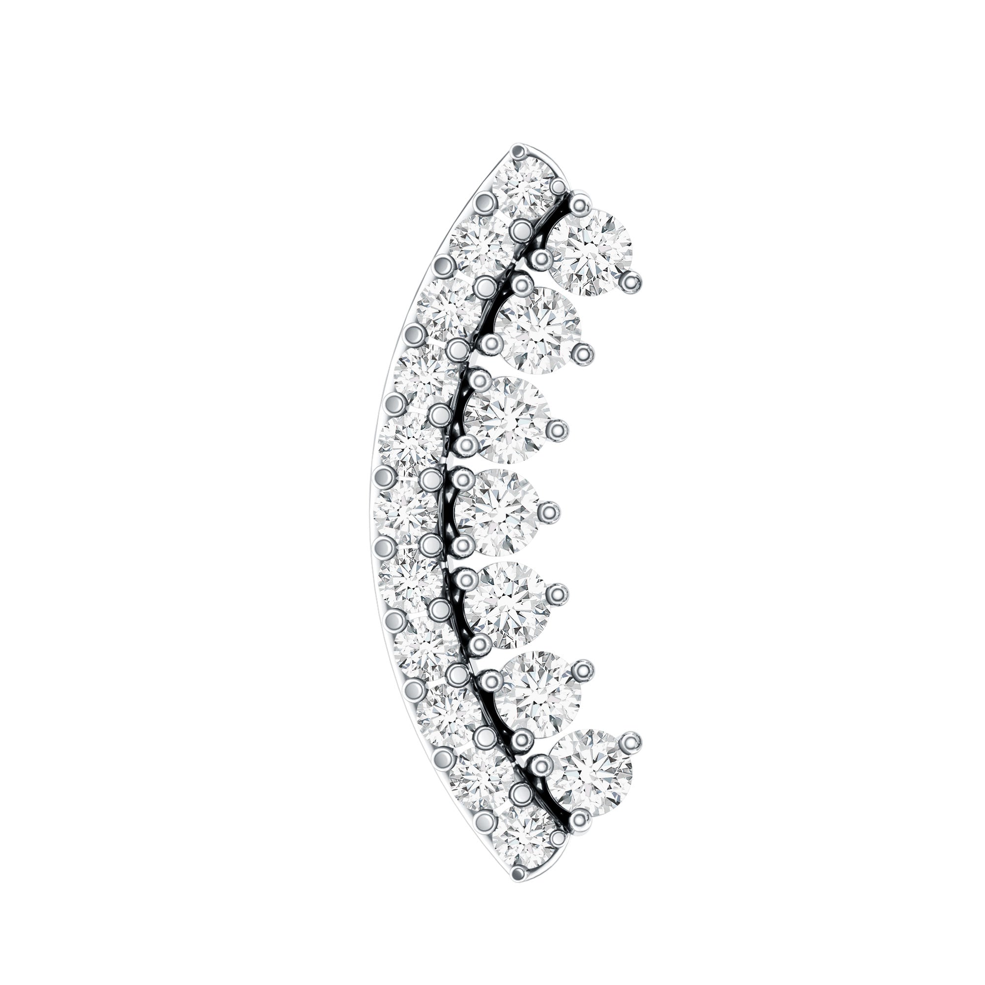 Certified Diamond Curved Cartilage Earring for Women Lab - ( EF-VS ) - Rosec Jewels