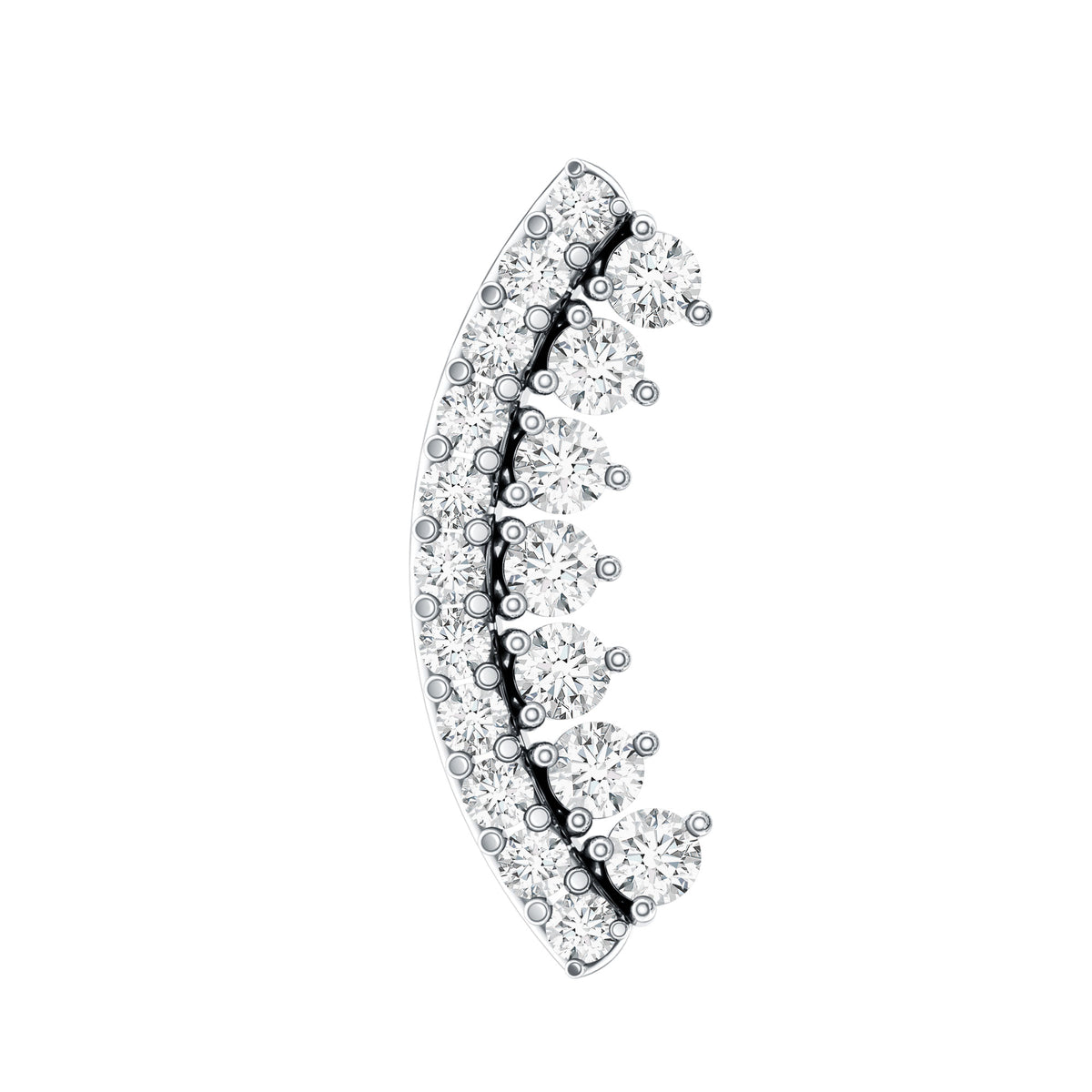 Certified Diamond Curved Cartilage Earring for Women Lab - ( EF-VS ) - Rosec Jewels