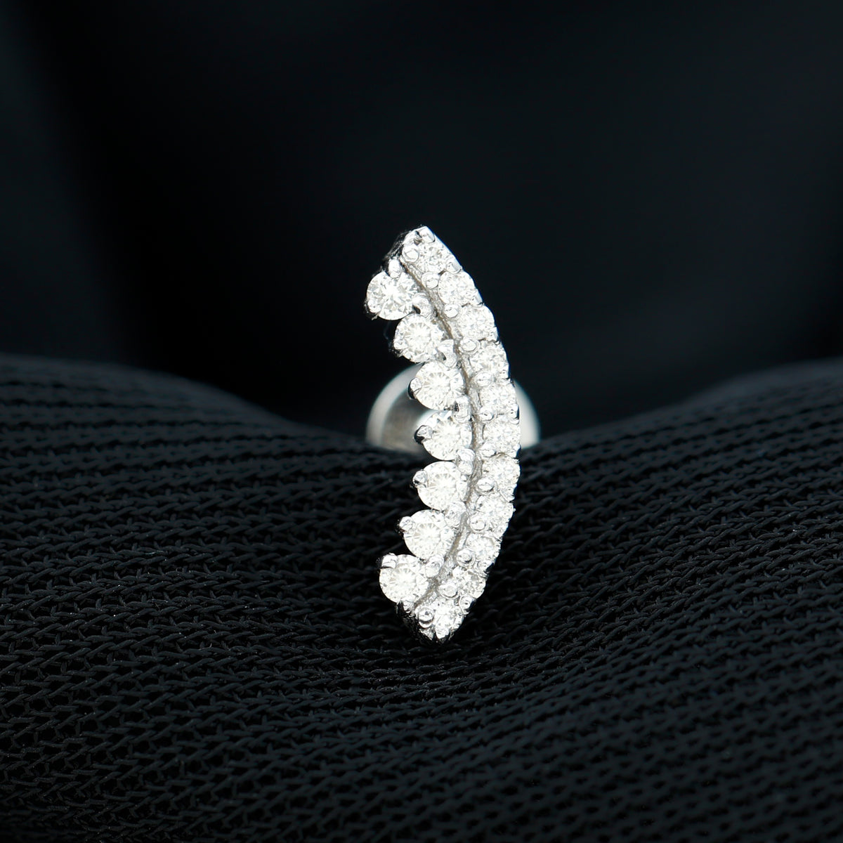 Certified Diamond Curved Cartilage Earring for Women Lab - ( EF-VS ) - Rosec Jewels