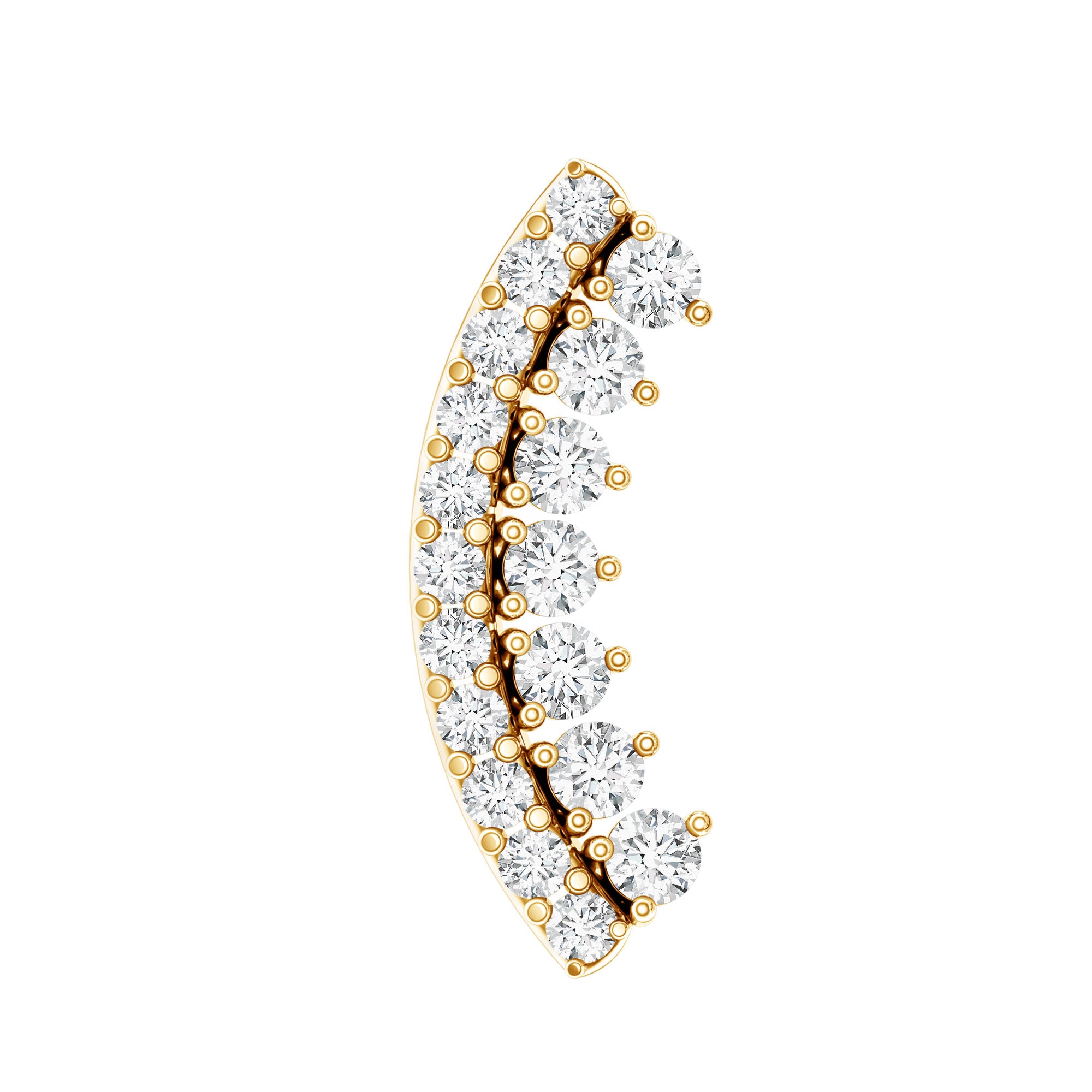 Certified Diamond Curved Cartilage Earring for Women Lab - ( EF-VS ) - Rosec Jewels