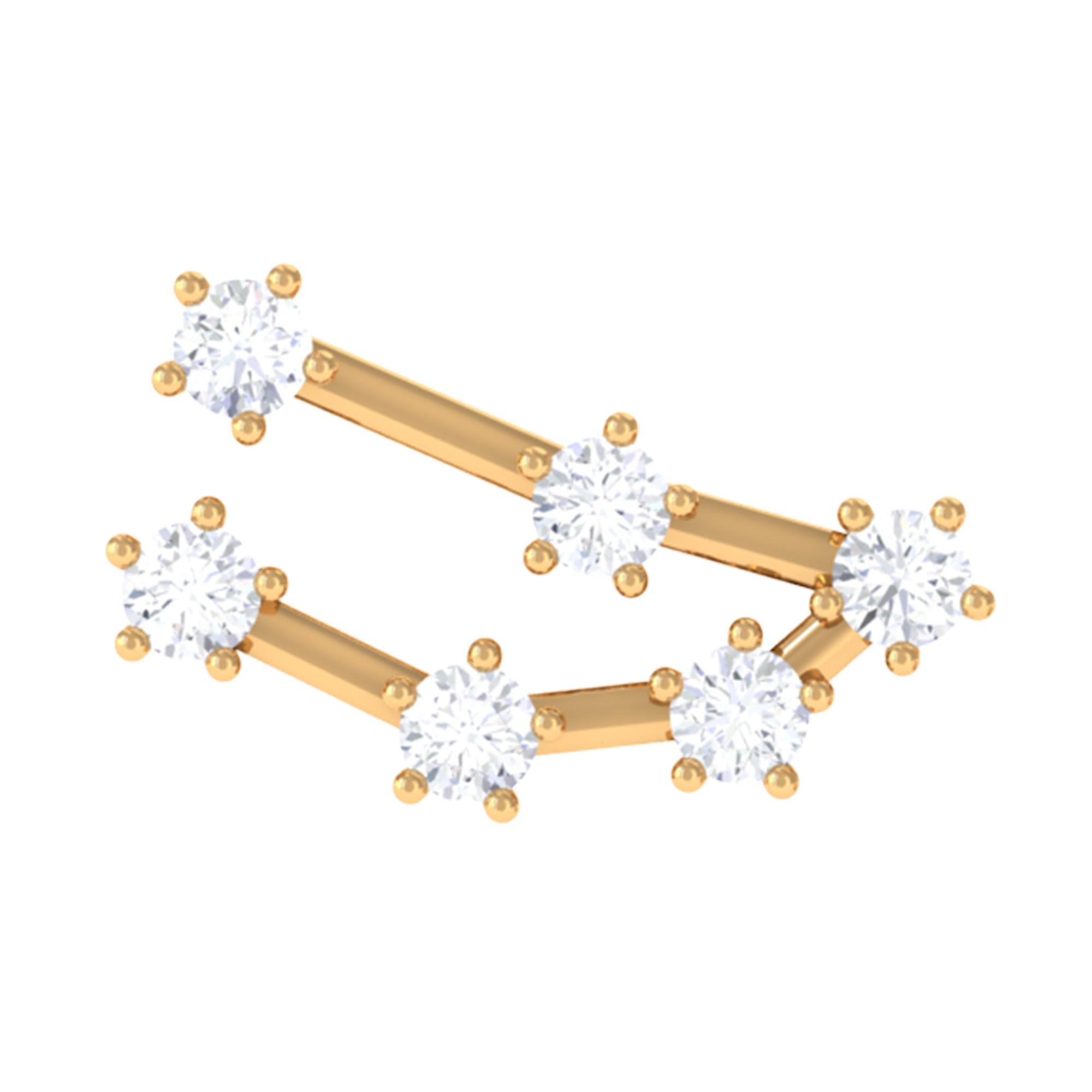 Diamond Capricorn Constellation Helix Piercing Earring Lab - ( EF-VS ) - Rosec Jewels