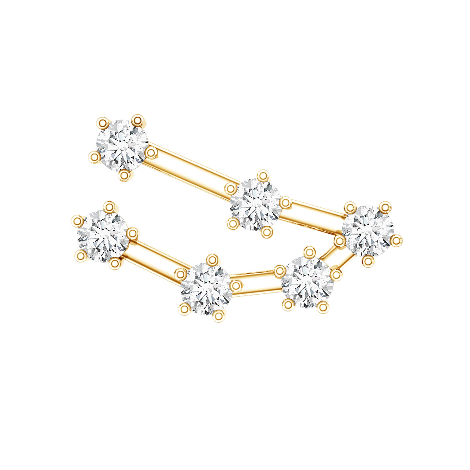 Diamond Capricorn Constellation Helix Piercing Earring Lab - ( EF-VS ) - Rosec Jewels