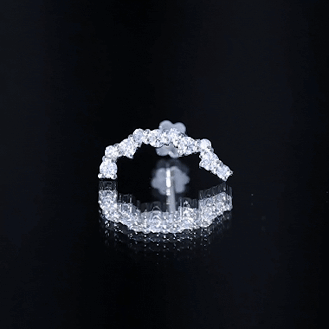 Certified Diamond Curved Crawler Earring for Women Lab - ( EF-VS ) - Rosec Jewels