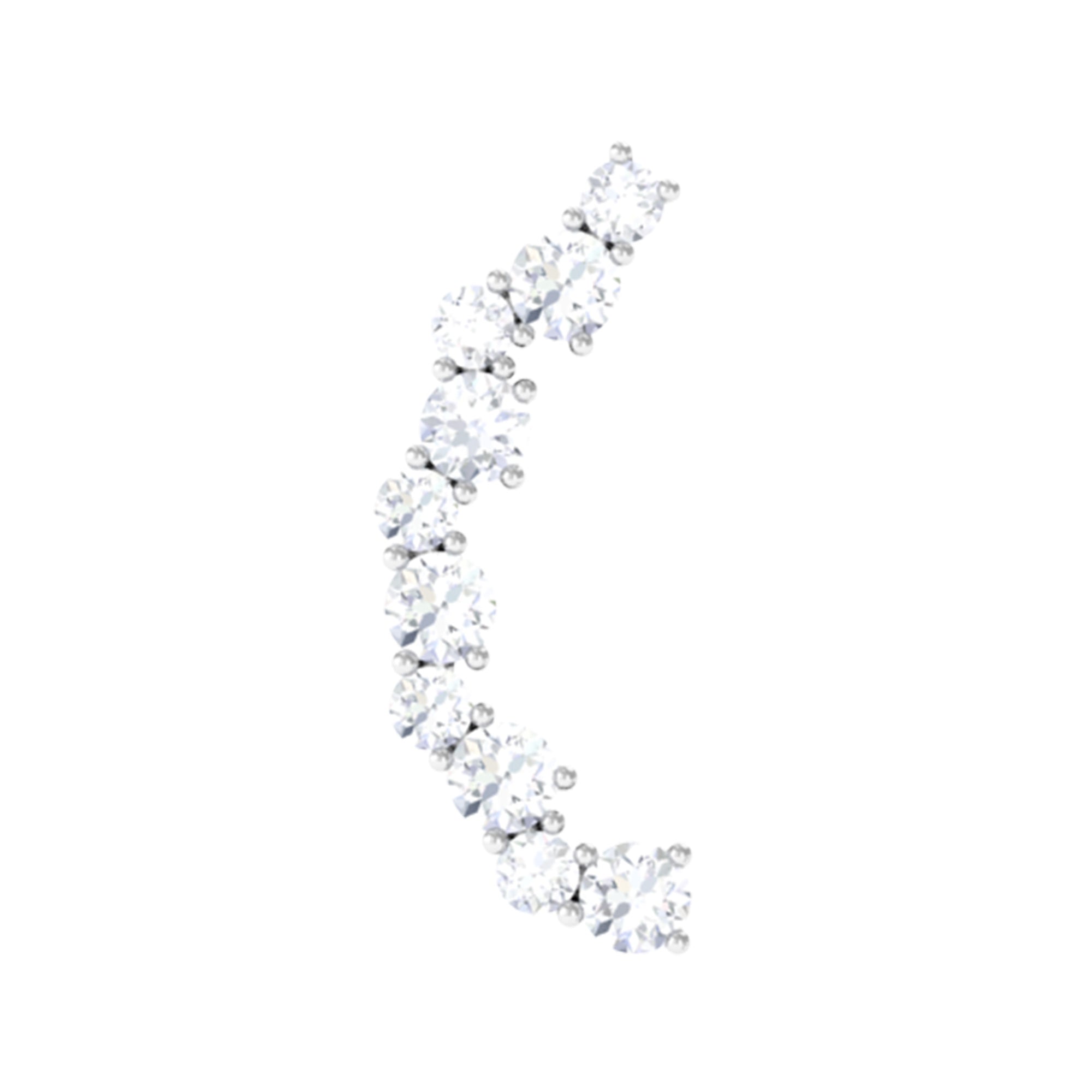 Certified Diamond Curved Crawler Earring for Women Lab - ( EF-VS ) - Rosec Jewels