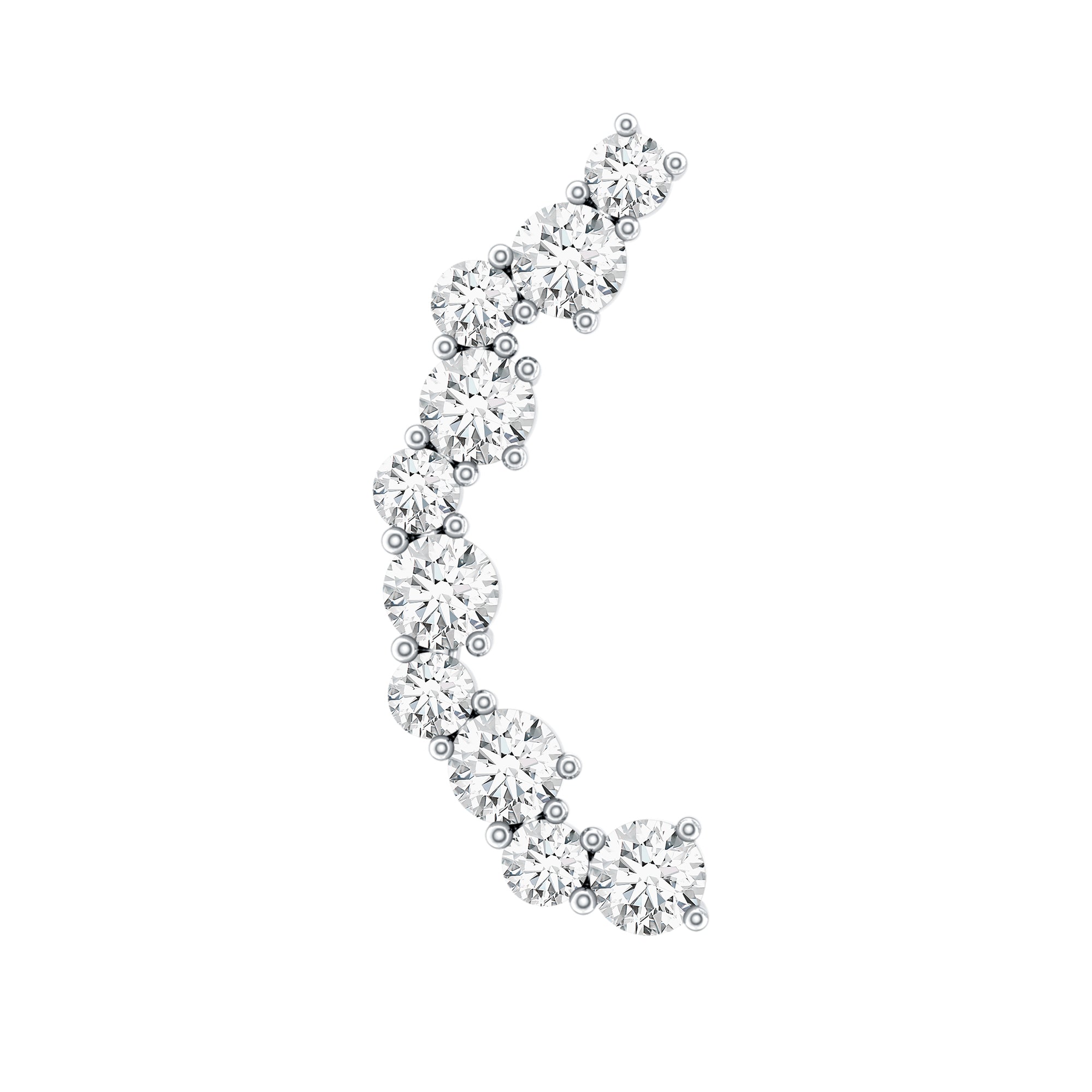 Certified Diamond Curved Crawler Earring for Women Lab - ( EF-VS ) - Rosec Jewels