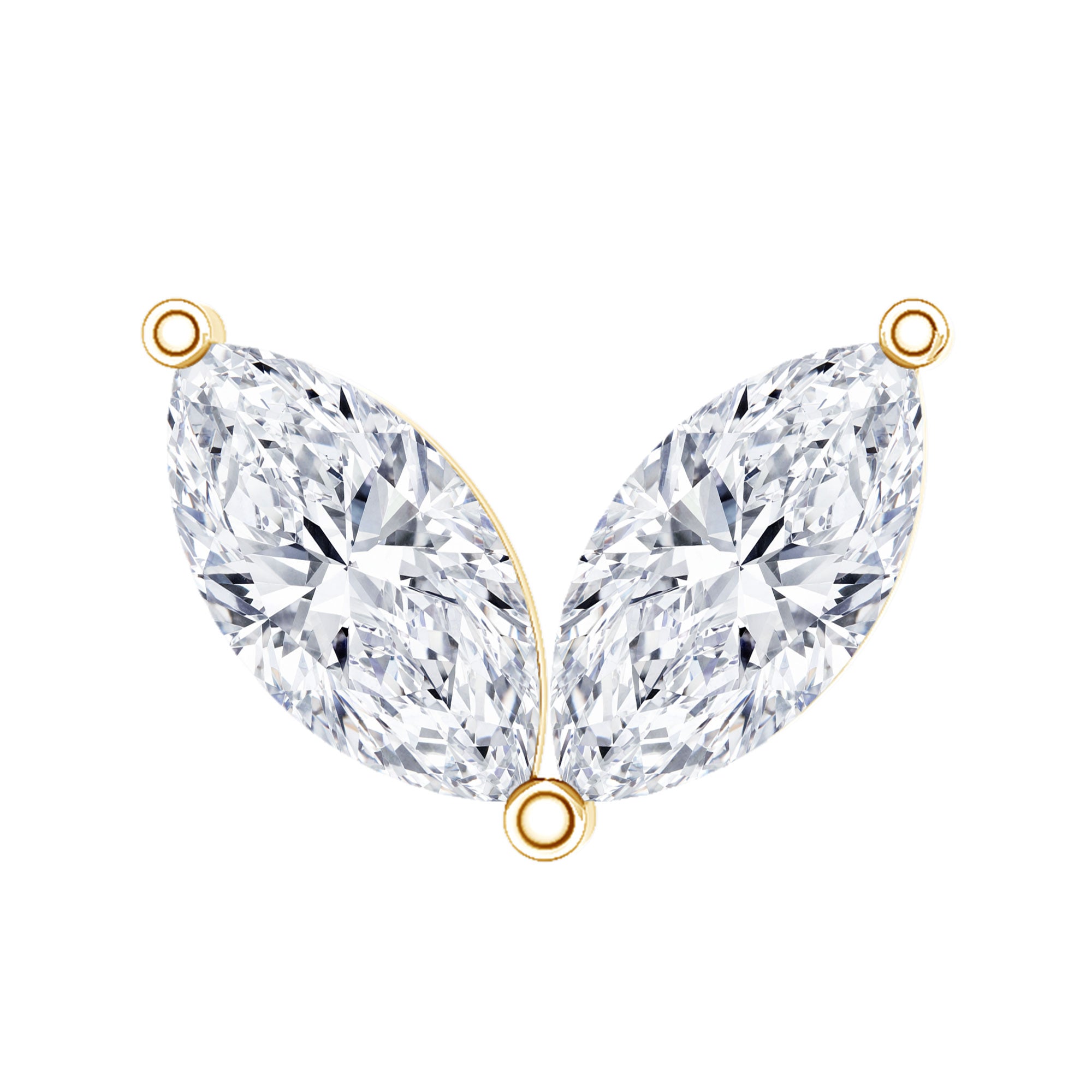 Marquise Diamond Two Stone Earring for Tragus Piercing Lab - ( EF-VS ) - Rosec Jewels