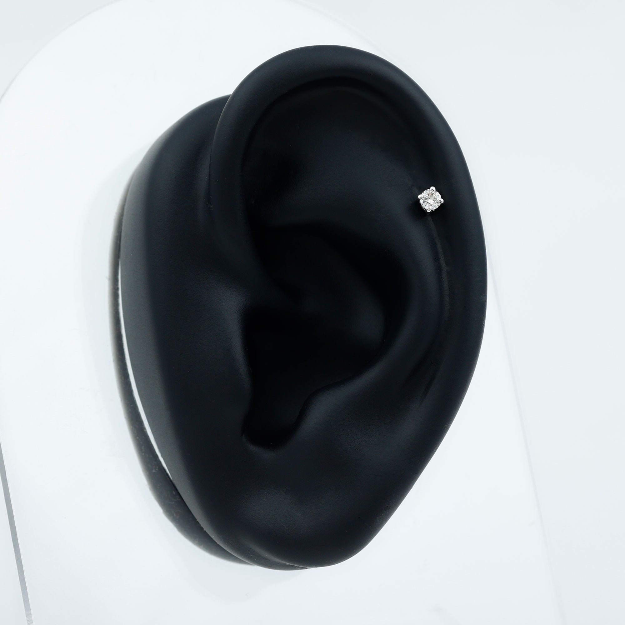 Minimalist Diamond Solitaire Conch Earring Lab - ( EF-VS ) - Rosec Jewels