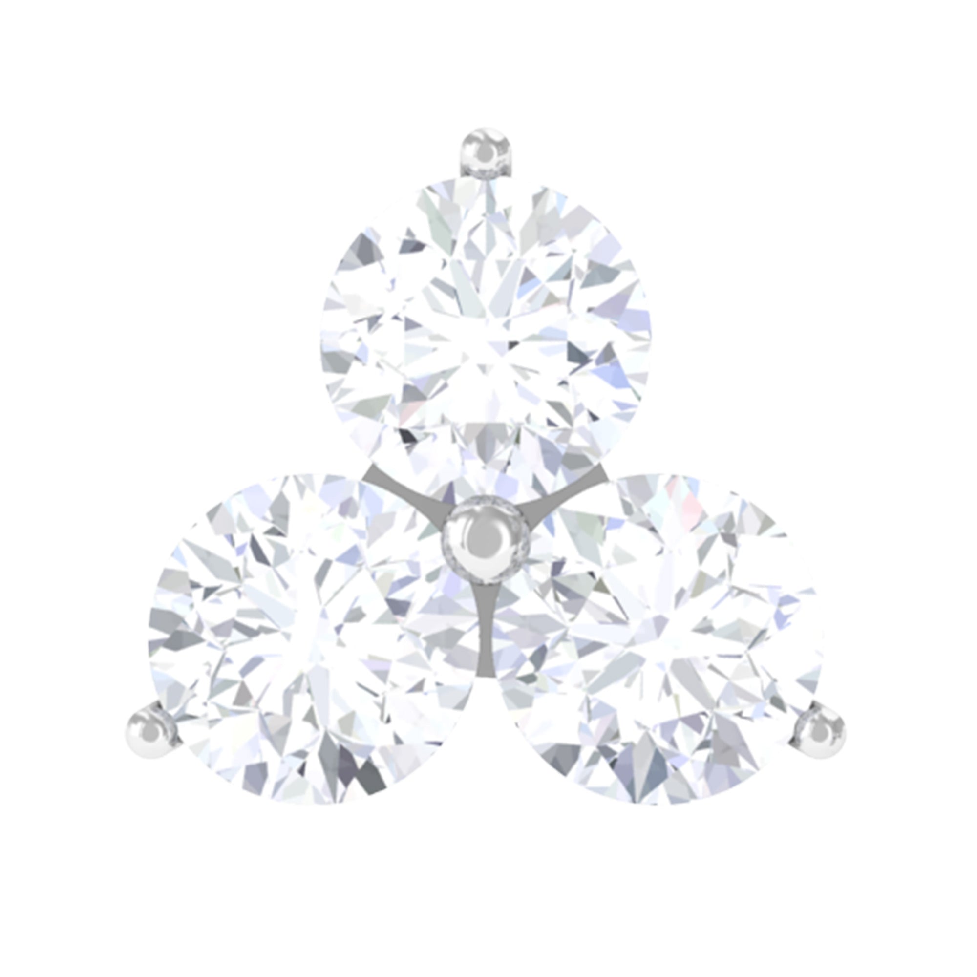 Dainty Diamond Trio Earring for Helix Piercing Lab - ( EF-VS ) - Rosec Jewels