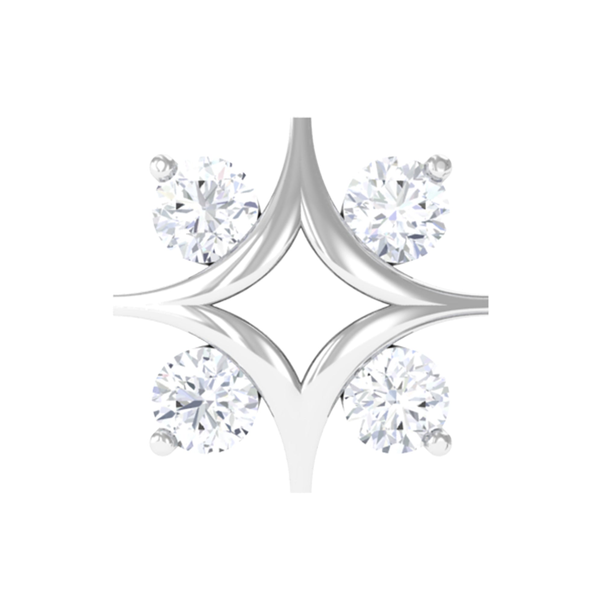 Round Cut Diamond Star Earring for Helix Piercing Lab - ( EF-VS ) - Rosec Jewels