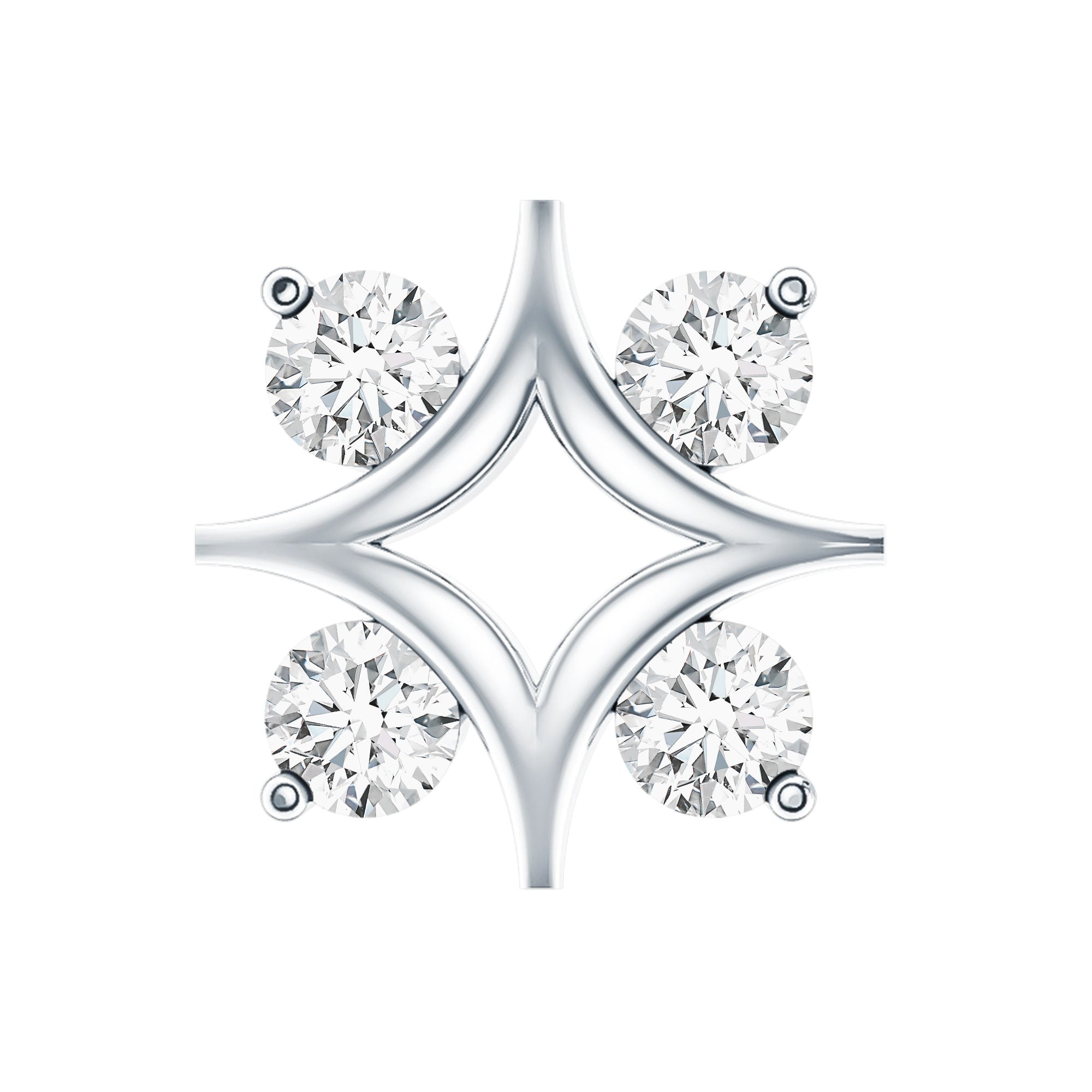 Round Cut Diamond Star Earring for Helix Piercing Lab - ( EF-VS ) - Rosec Jewels