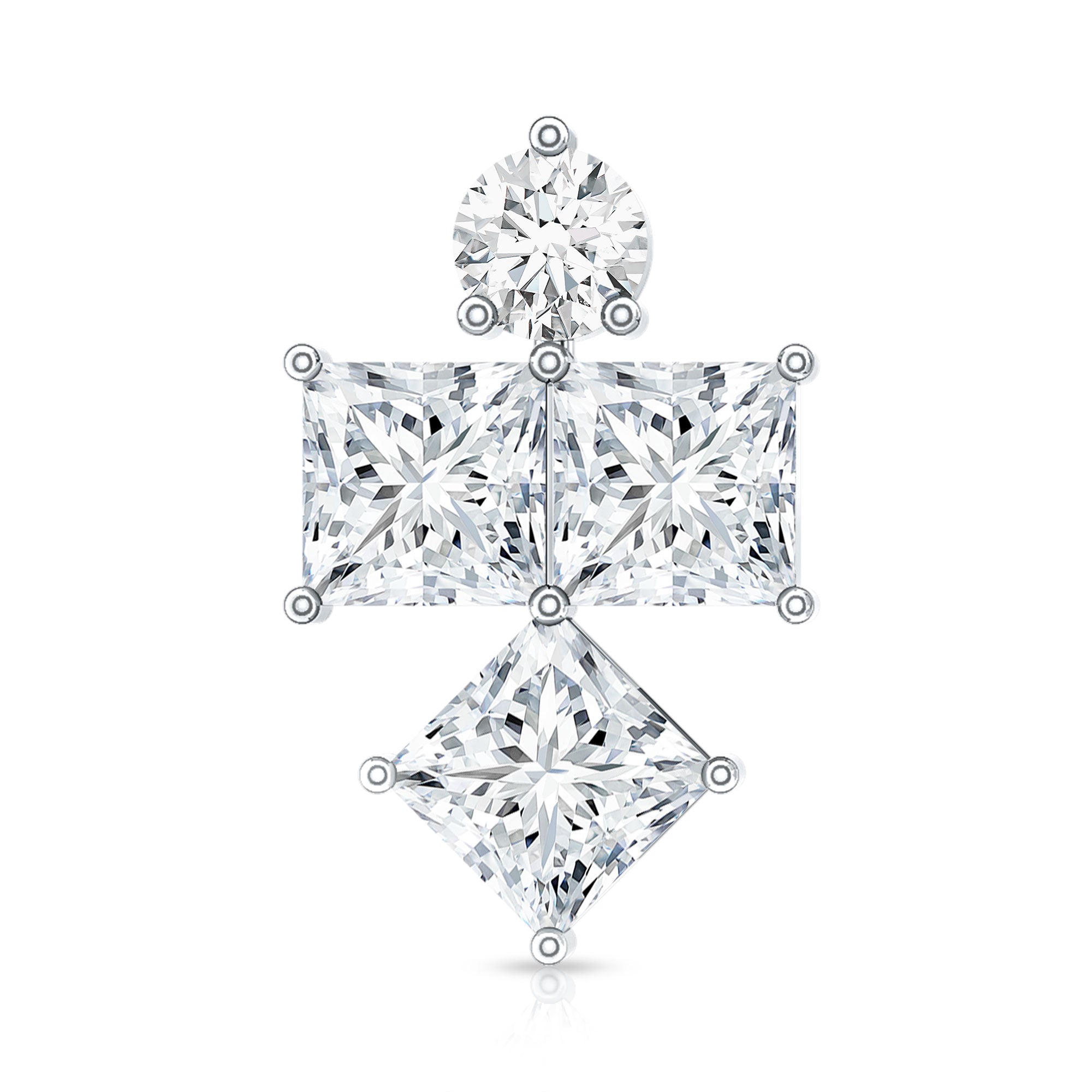 Princess Cut Diamond Helix Piercing Earring for Women Lab - ( EF-VS ) - Rosec Jewels