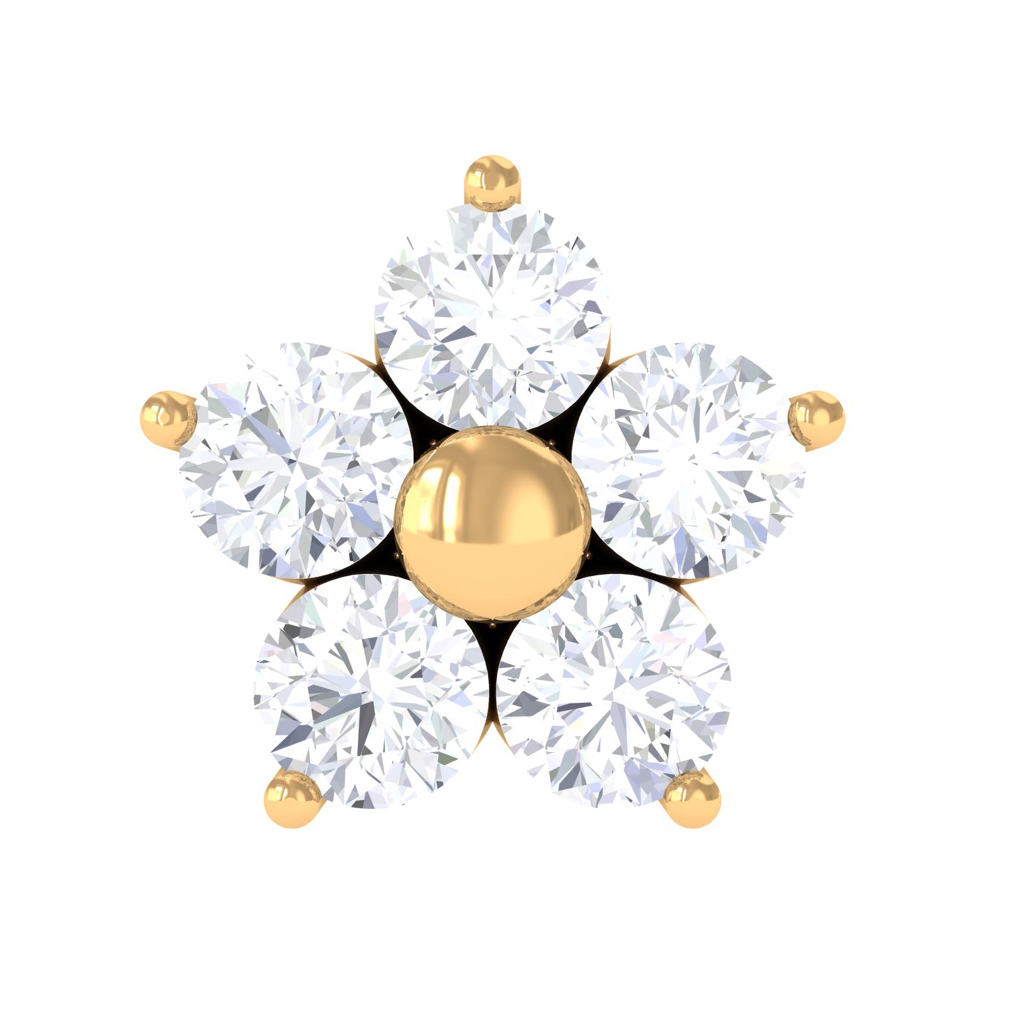 Nature Inspired Diamond Flower Earring for Tragus Piercing Lab - ( EF-VS ) - Rosec Jewels