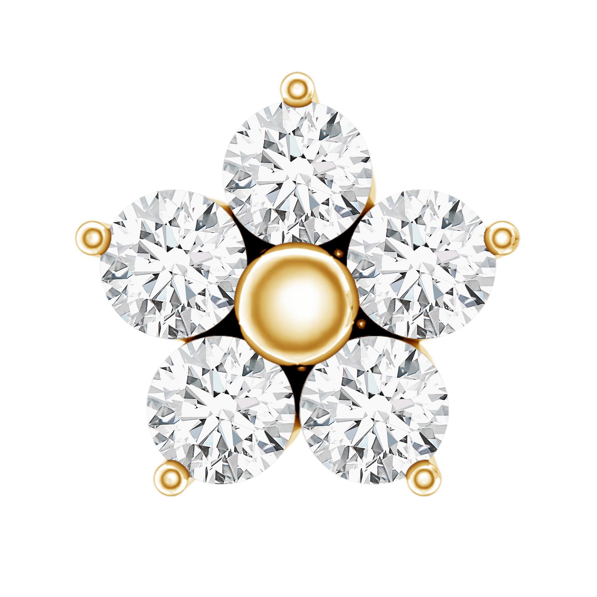 Nature Inspired Diamond Flower Earring for Tragus Piercing Lab - ( EF-VS ) - Rosec Jewels